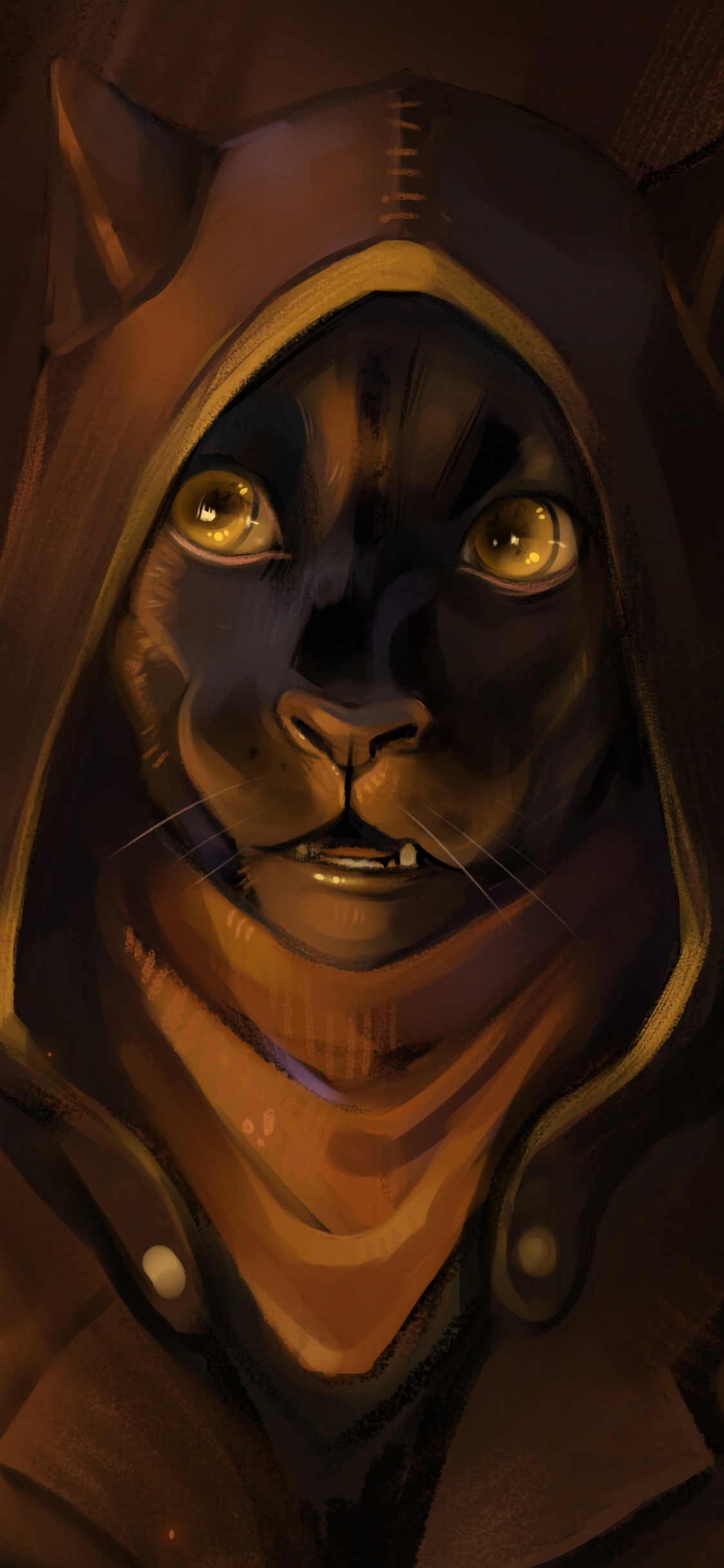 Person Mit Schwarzem Hoodie Und Lila Maske. Wallpaper in 1125x2436 Resolution