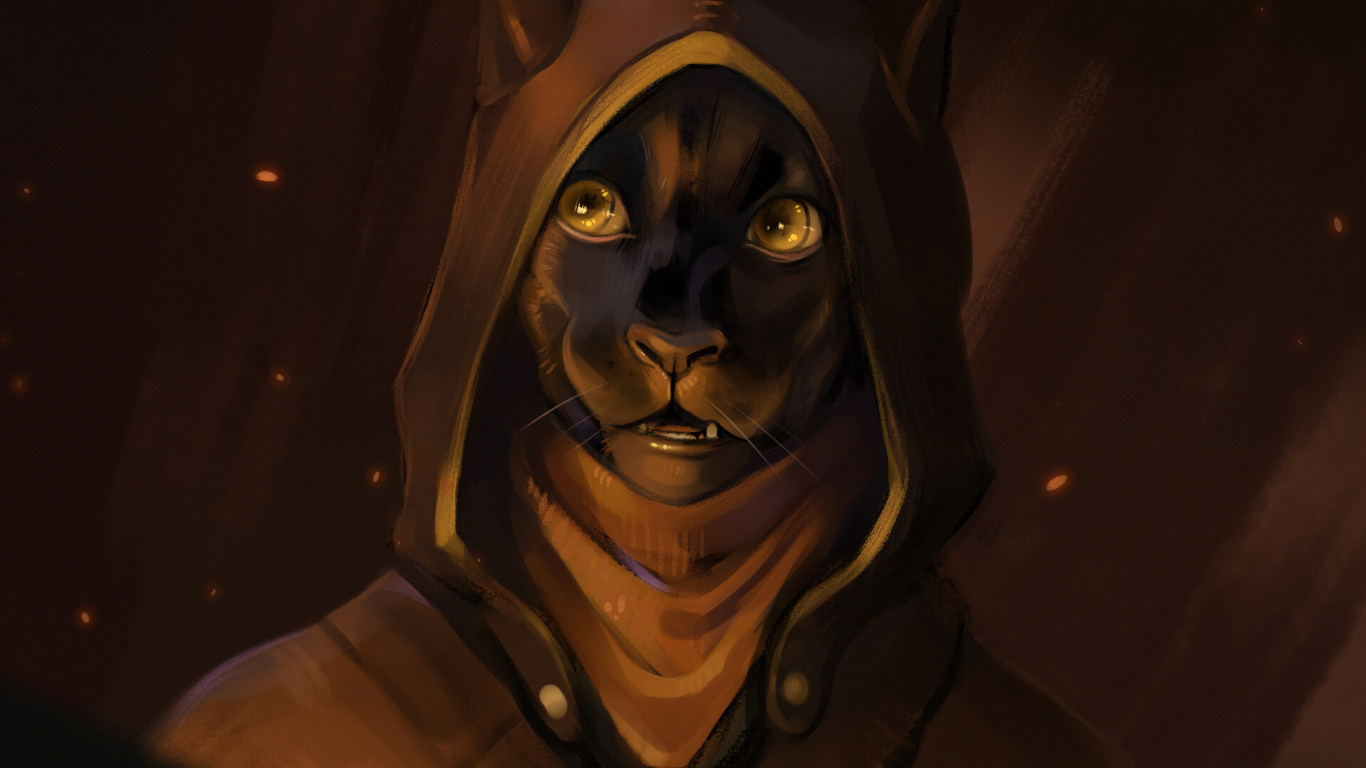 Person Mit Schwarzem Hoodie Und Lila Maske. Wallpaper in 1366x768 Resolution