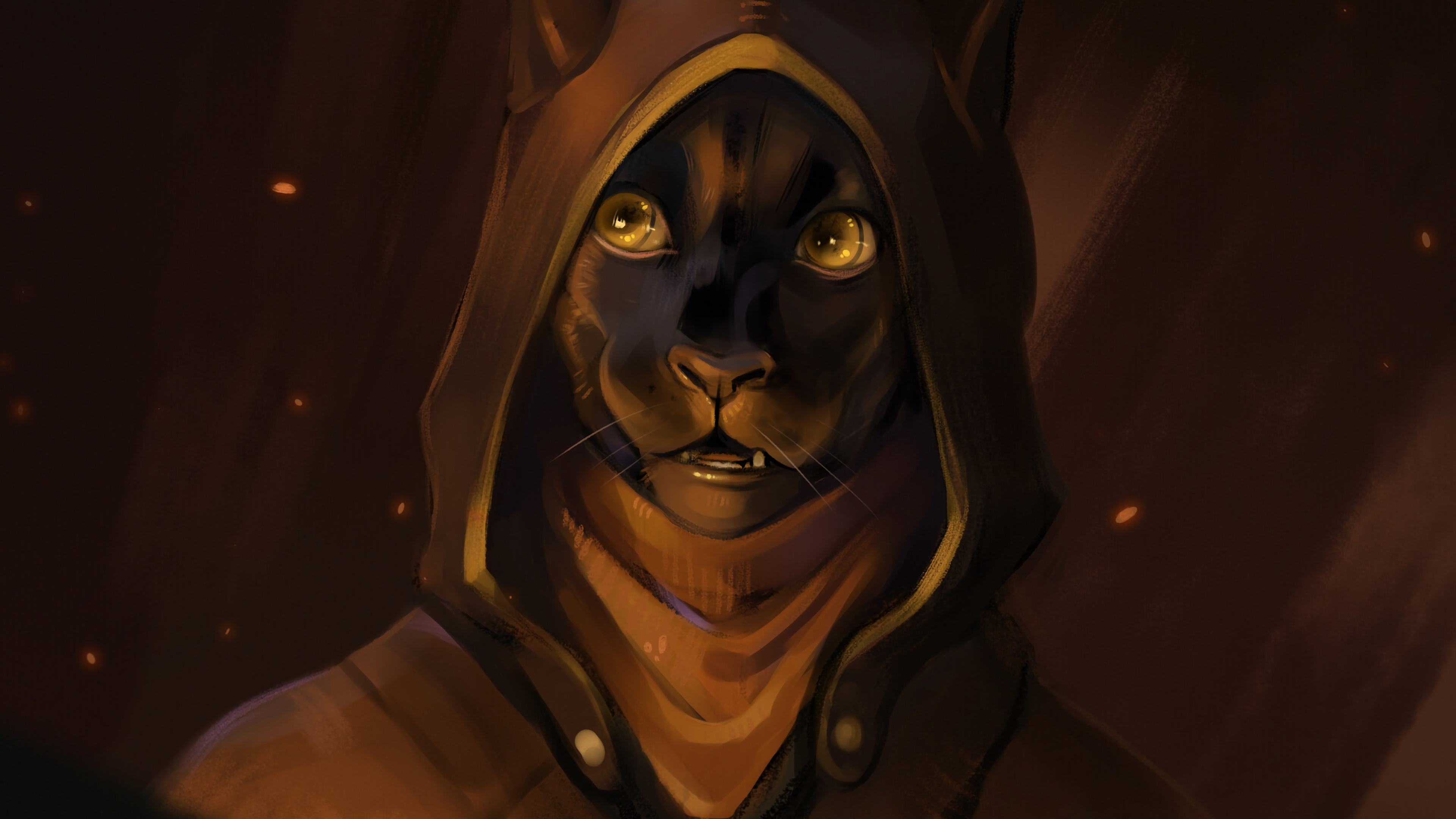 Person Mit Schwarzem Hoodie Und Lila Maske. Wallpaper in 3840x2160 Resolution