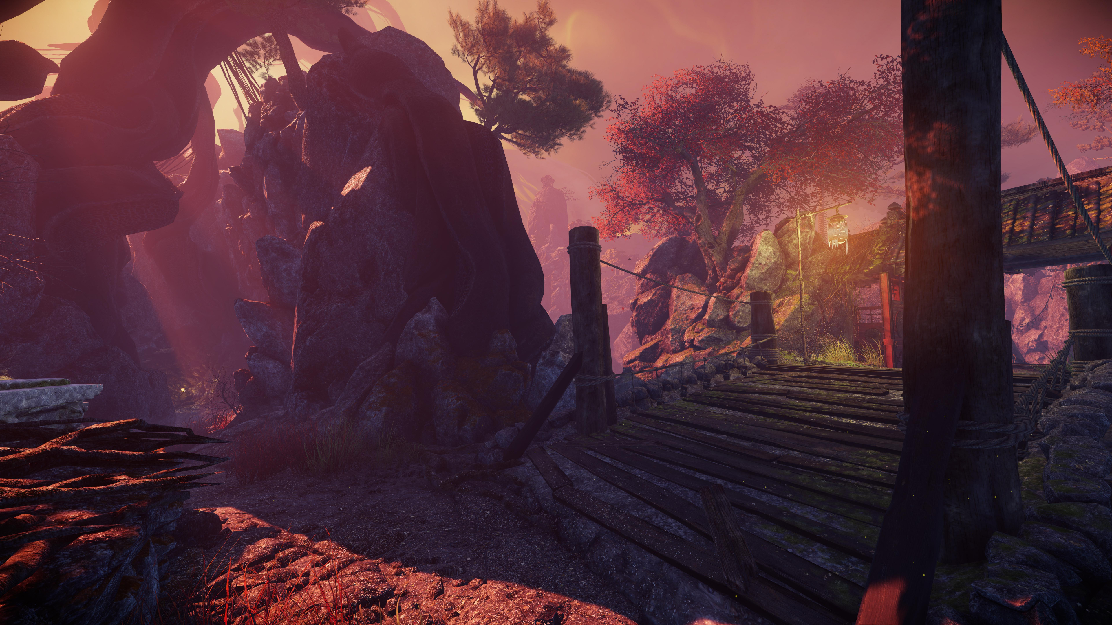 Escaleras de Madera Marrón Cerca de la Formación Rocosa Marrón Durante la Puesta de Sol. Wallpaper in 3840x2160 Resolution