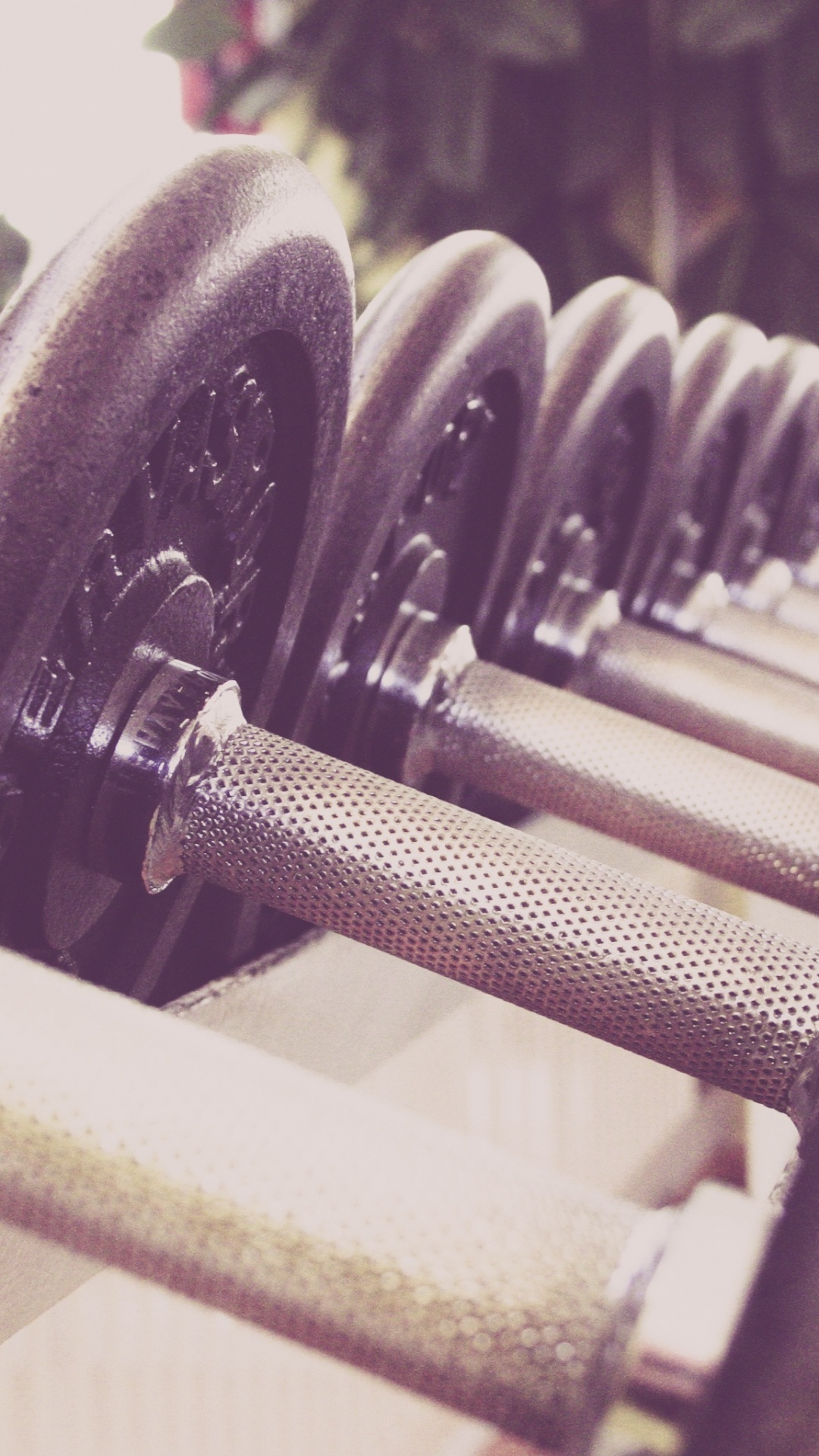 Haltères Noirs et Gris Sur Rack. Wallpaper in 1080x1920 Resolution