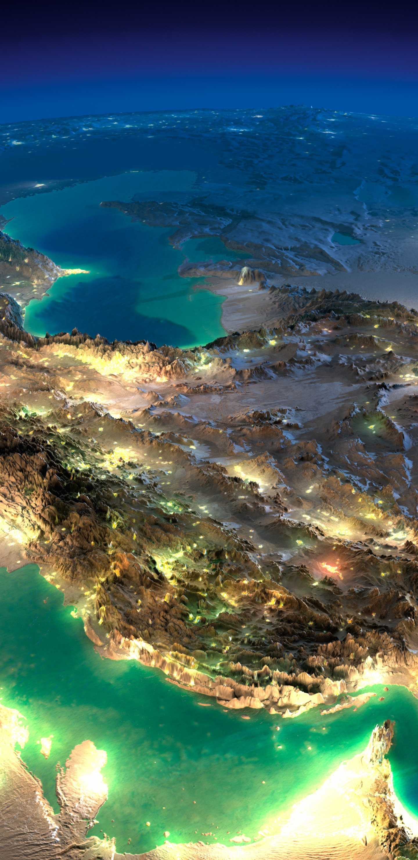 Luftaufnahme Der Grünen Und Braunen Insel. Wallpaper in 1440x2960 Resolution