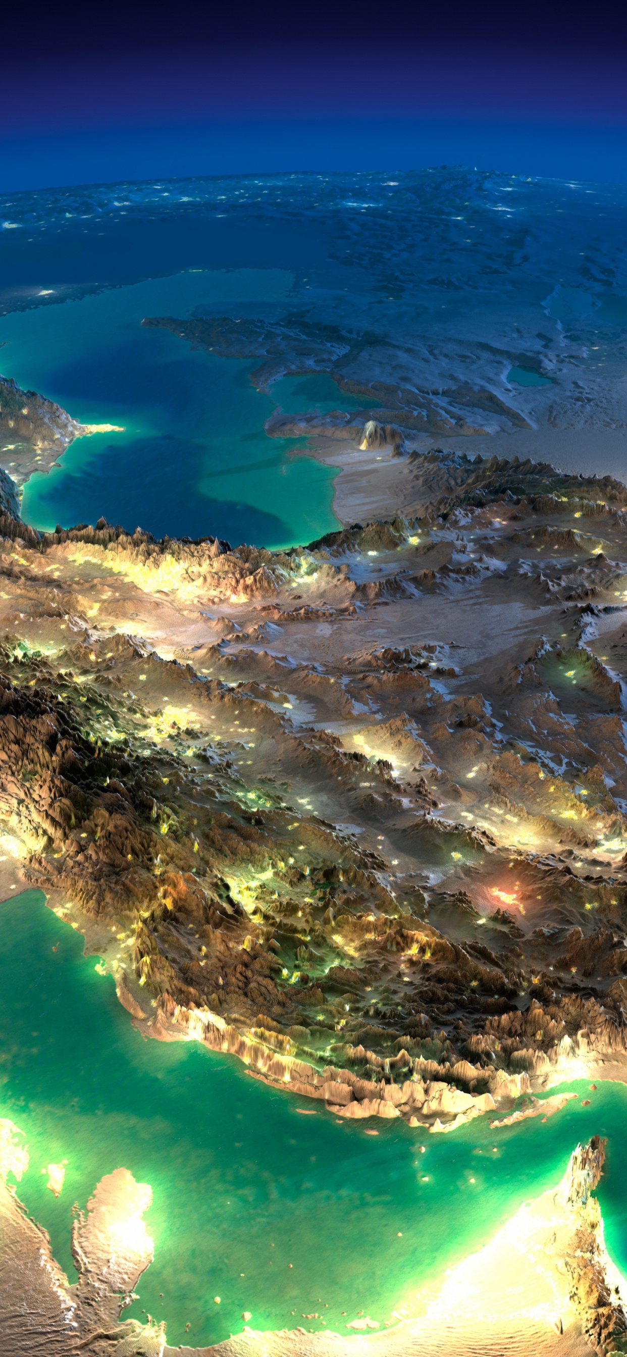 Vue Aérienne de L'île Verte et Brune. Wallpaper in 1242x2688 Resolution