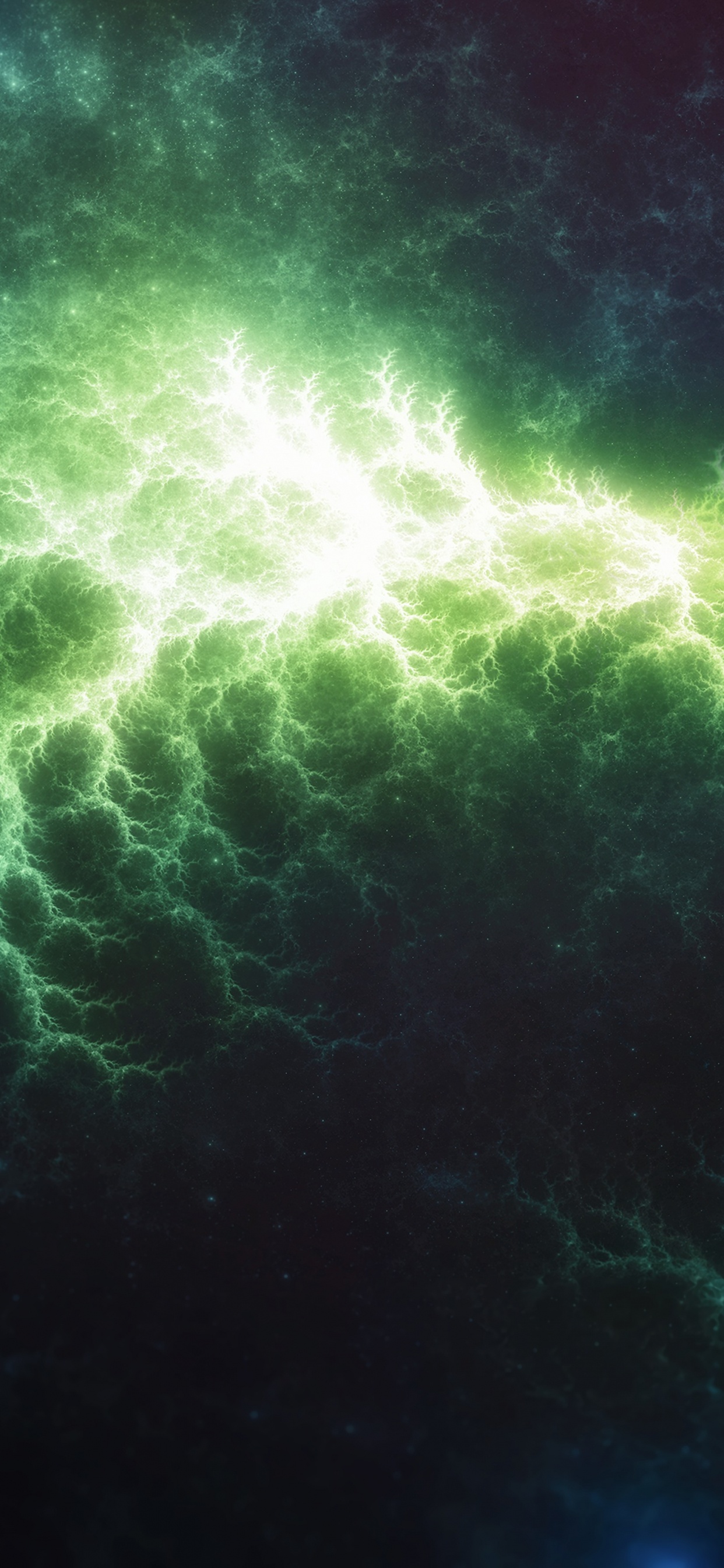 Peinture Abstraite Verte et Bleue. Wallpaper in 1242x2688 Resolution