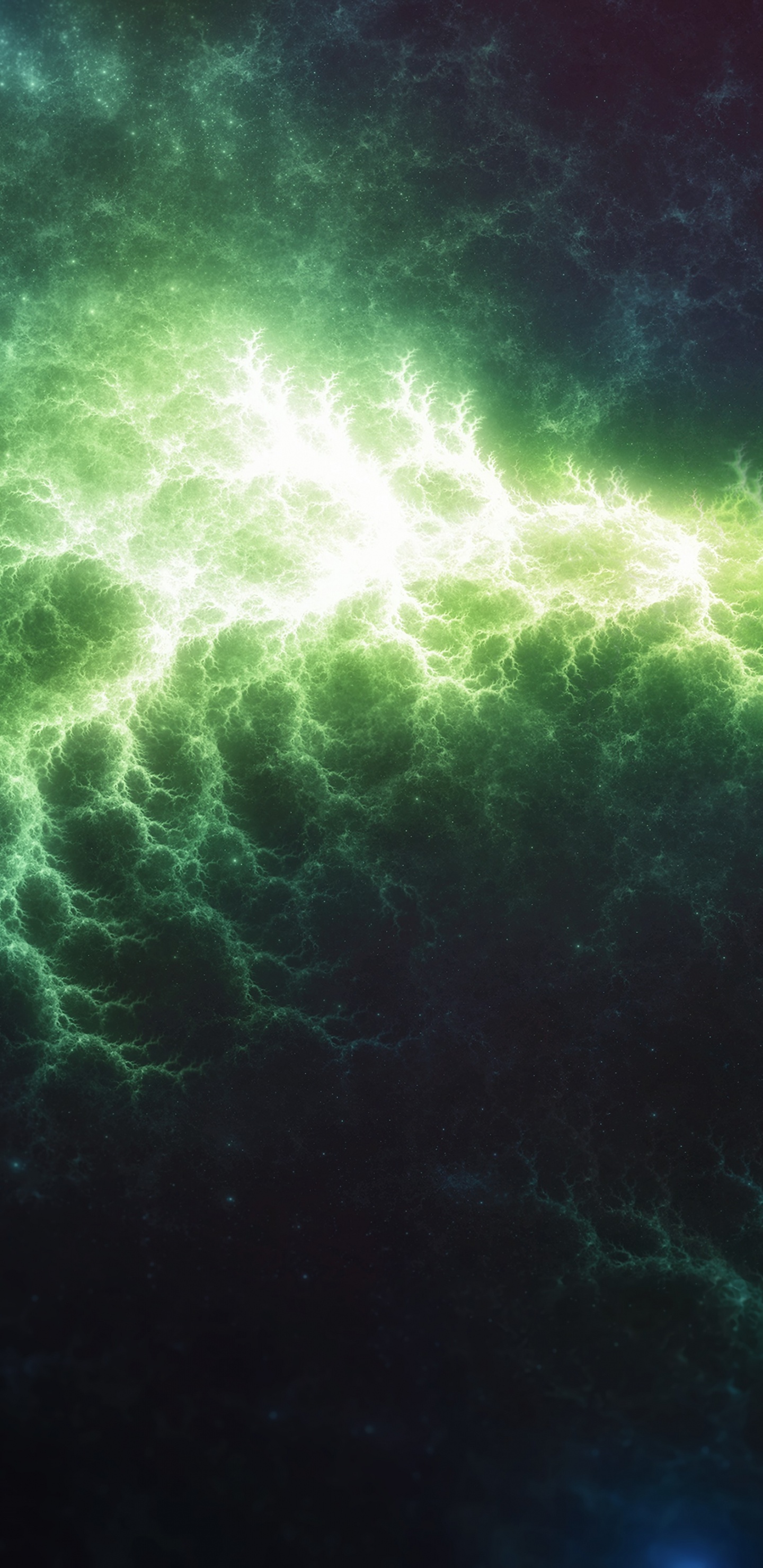 Peinture Abstraite Verte et Bleue. Wallpaper in 1440x2960 Resolution