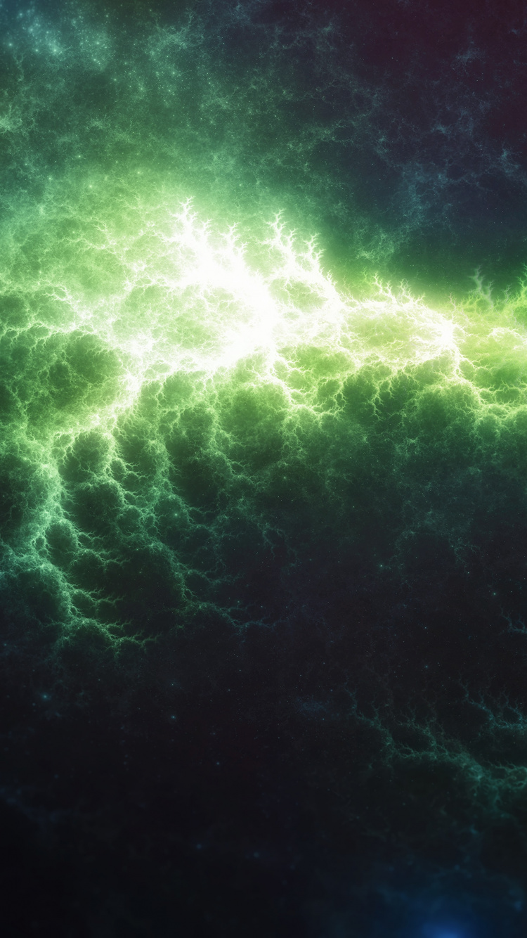 Peinture Abstraite Verte et Bleue. Wallpaper in 750x1334 Resolution