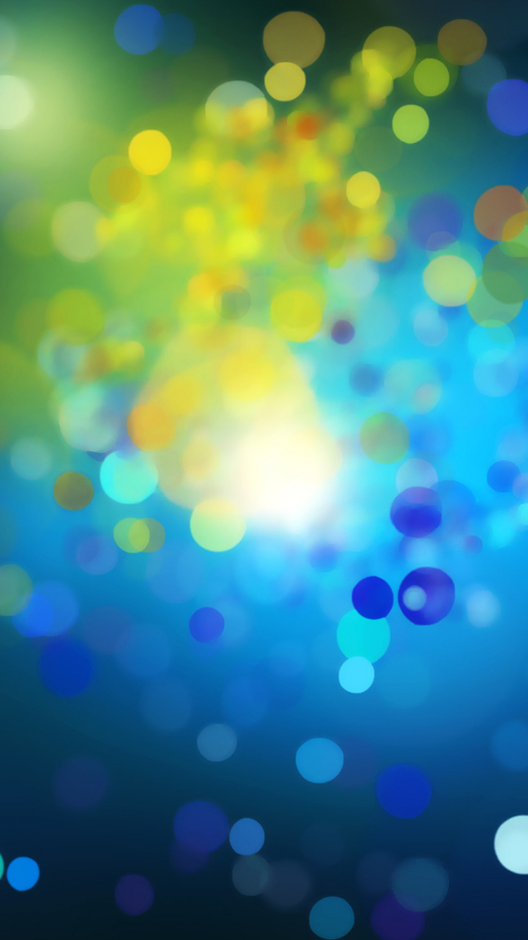 Blue Green and Yellow Lights. Wallpaper in 750x1334 Resolution