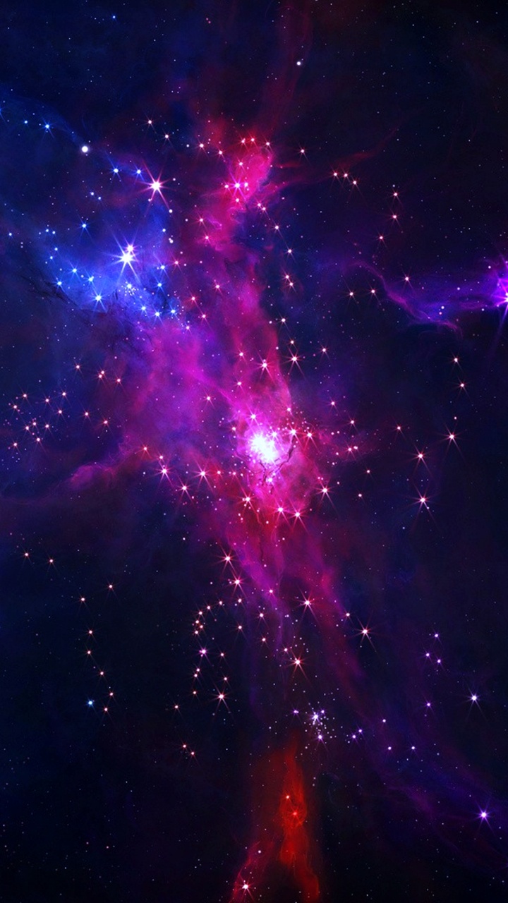 Lila Und Blaue Galaxie Illustration. Wallpaper in 720x1280 Resolution