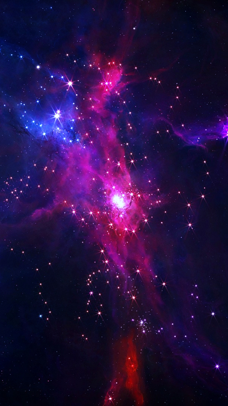 Lila Und Blaue Galaxie Illustration. Wallpaper in 750x1334 Resolution