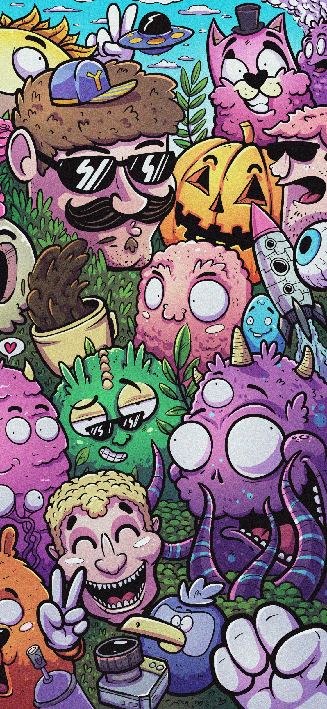 Affiche, Doodle, Art, Illustration, Créer. Wallpaper in 1125x2436 Resolution