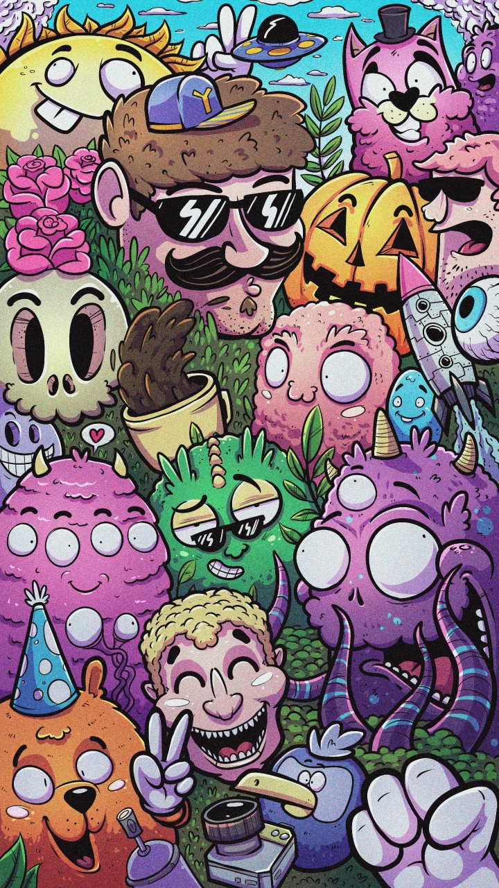 Affiche, Doodle, Art, Illustration, Créer. Wallpaper in 720x1280 Resolution