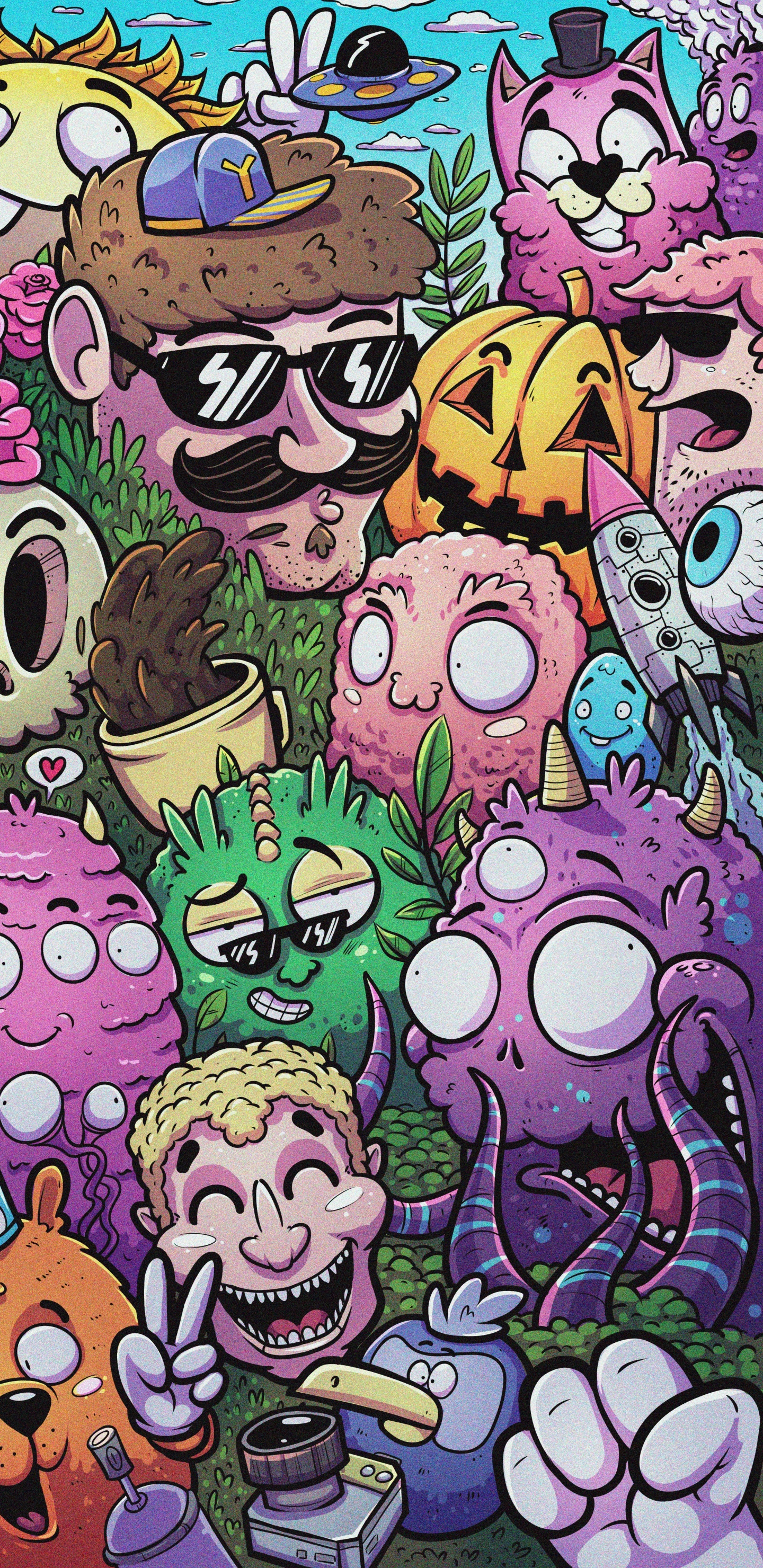 Cartel, Doodle, Arte, Ilustración, Crear. Wallpaper in 1440x2960 Resolution