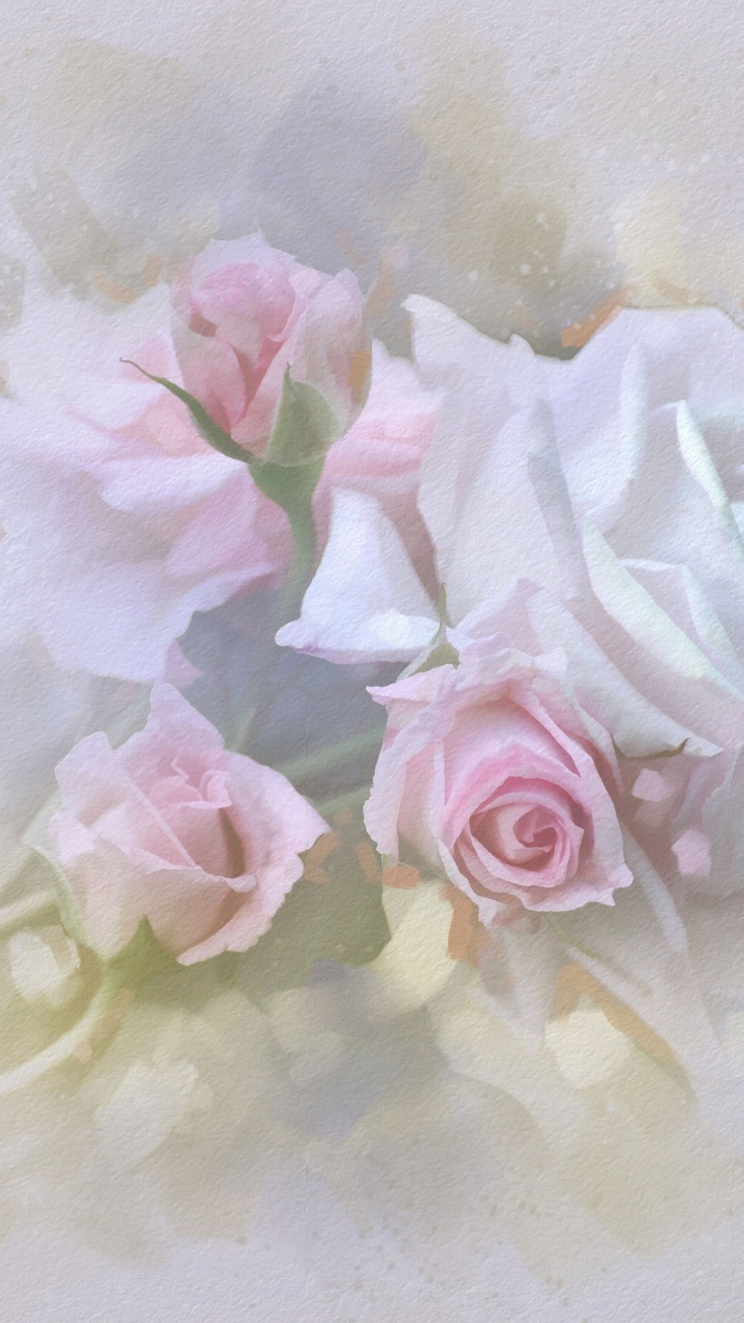 Rosas Blancas y Rosadas en Textil Blanco. Wallpaper in 1080x1920 Resolution