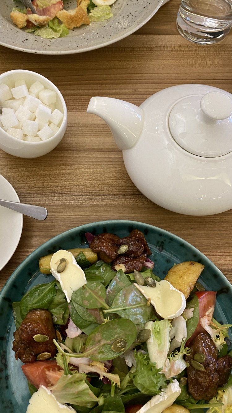 早餐, 素食, 沙拉, 器皿, 瓷器 壁纸 750x1334 允许
