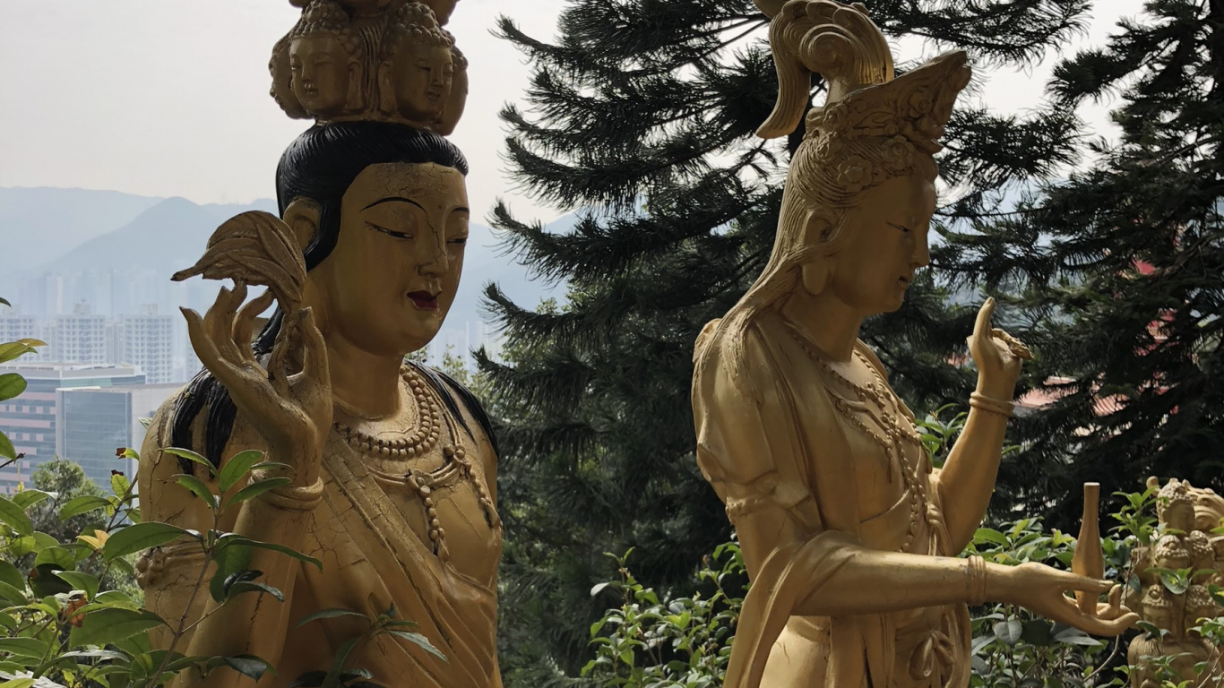 Statue, Human, Sculpture, Art, Temple. Wallpaper in 1366x768 Resolution