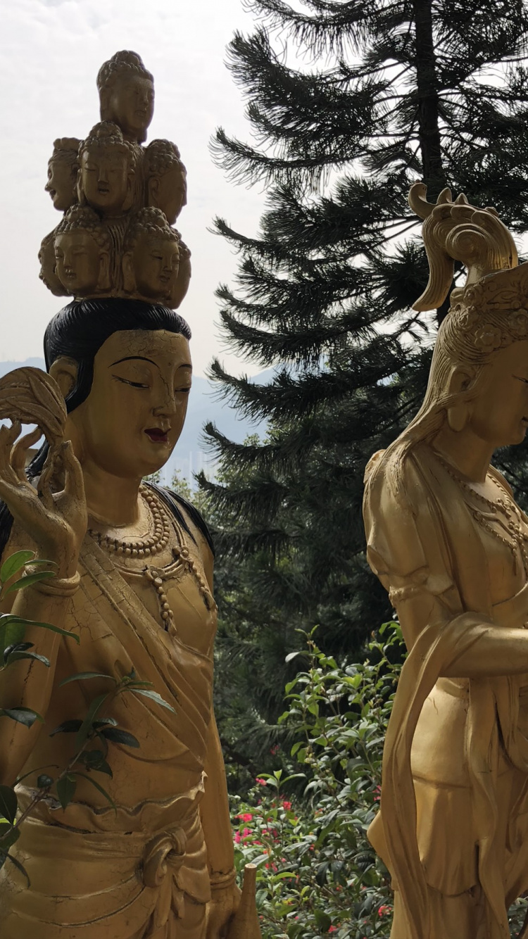 Statue, Human, Sculpture, Art, Temple. Wallpaper in 750x1334 Resolution