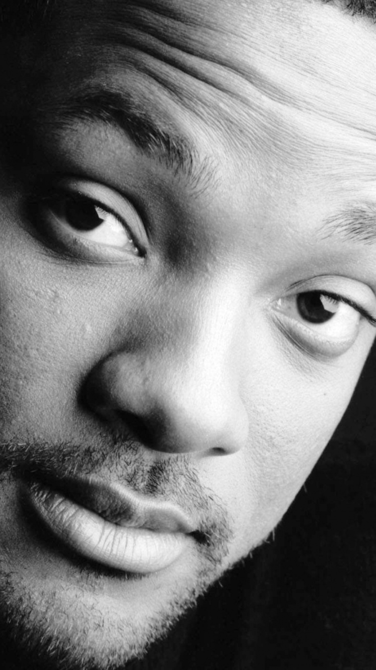 Will Smith, Face, Noir, Nez, Portrait. Wallpaper in 750x1334 Resolution