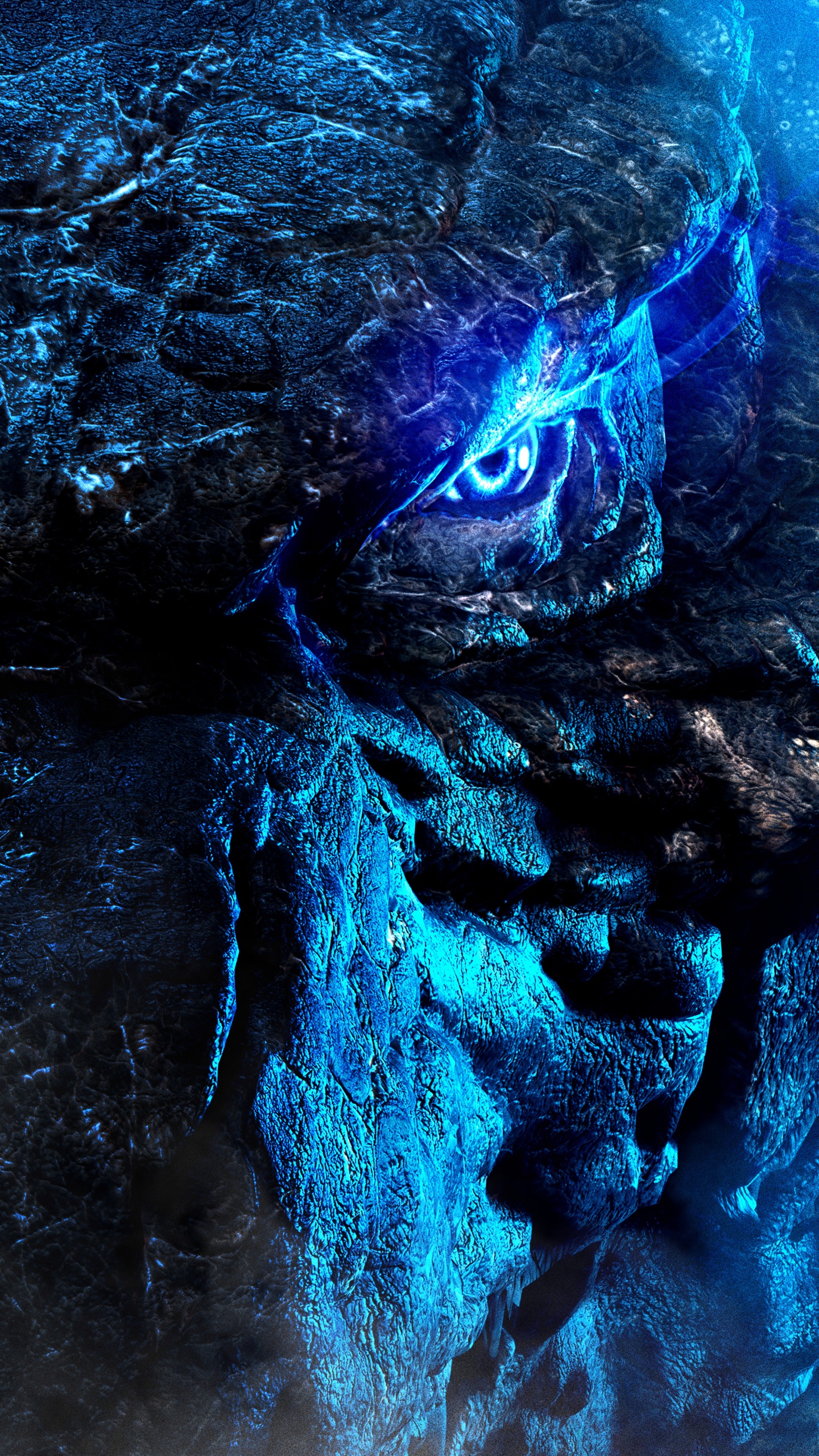 Godzilla, King Kong, El Kaiju, Agua, Azul. Wallpaper in 1440x2560 Resolution