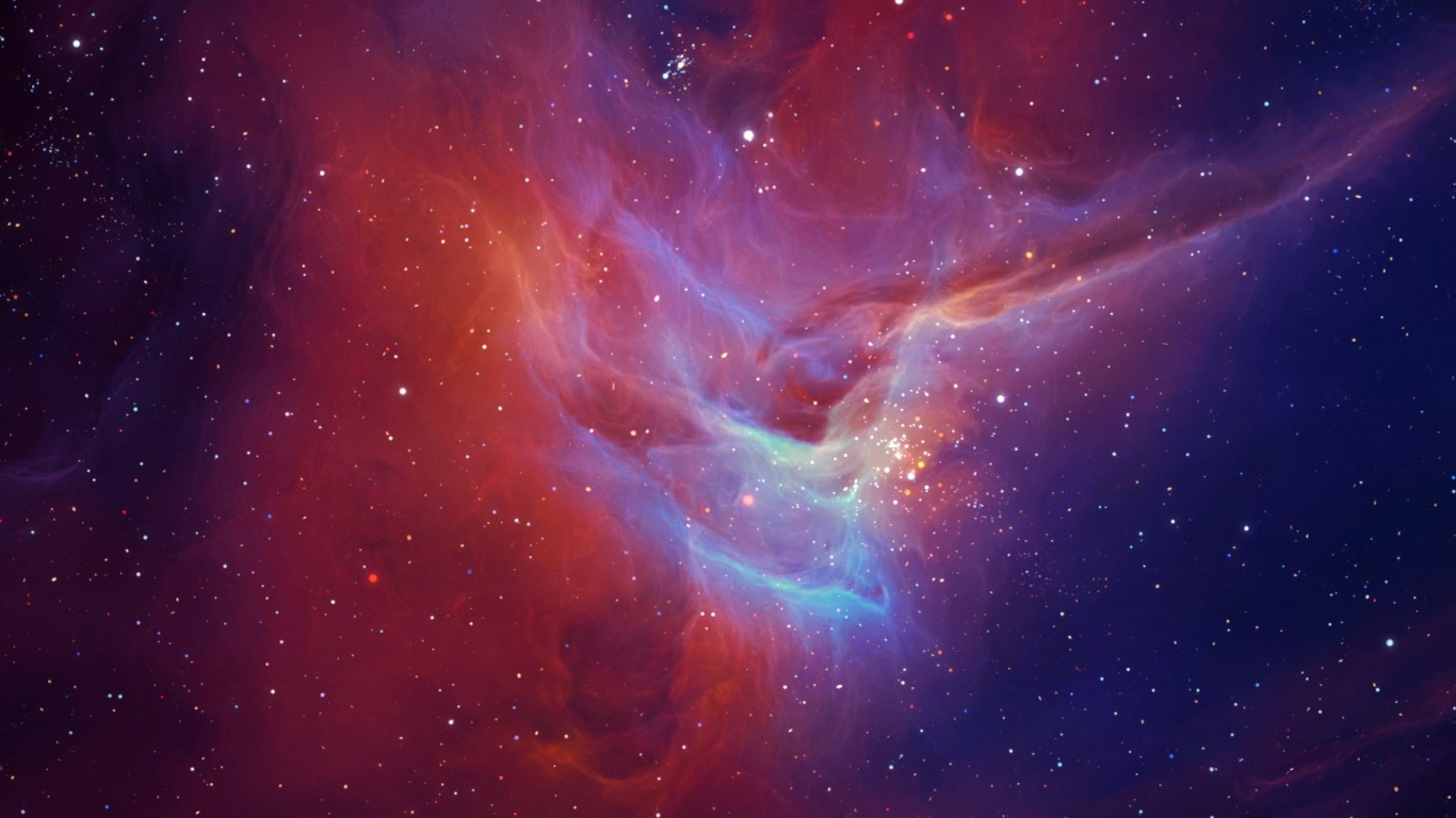 Ilustración de Galaxia Azul y Blanca. Wallpaper in 1366x768 Resolution