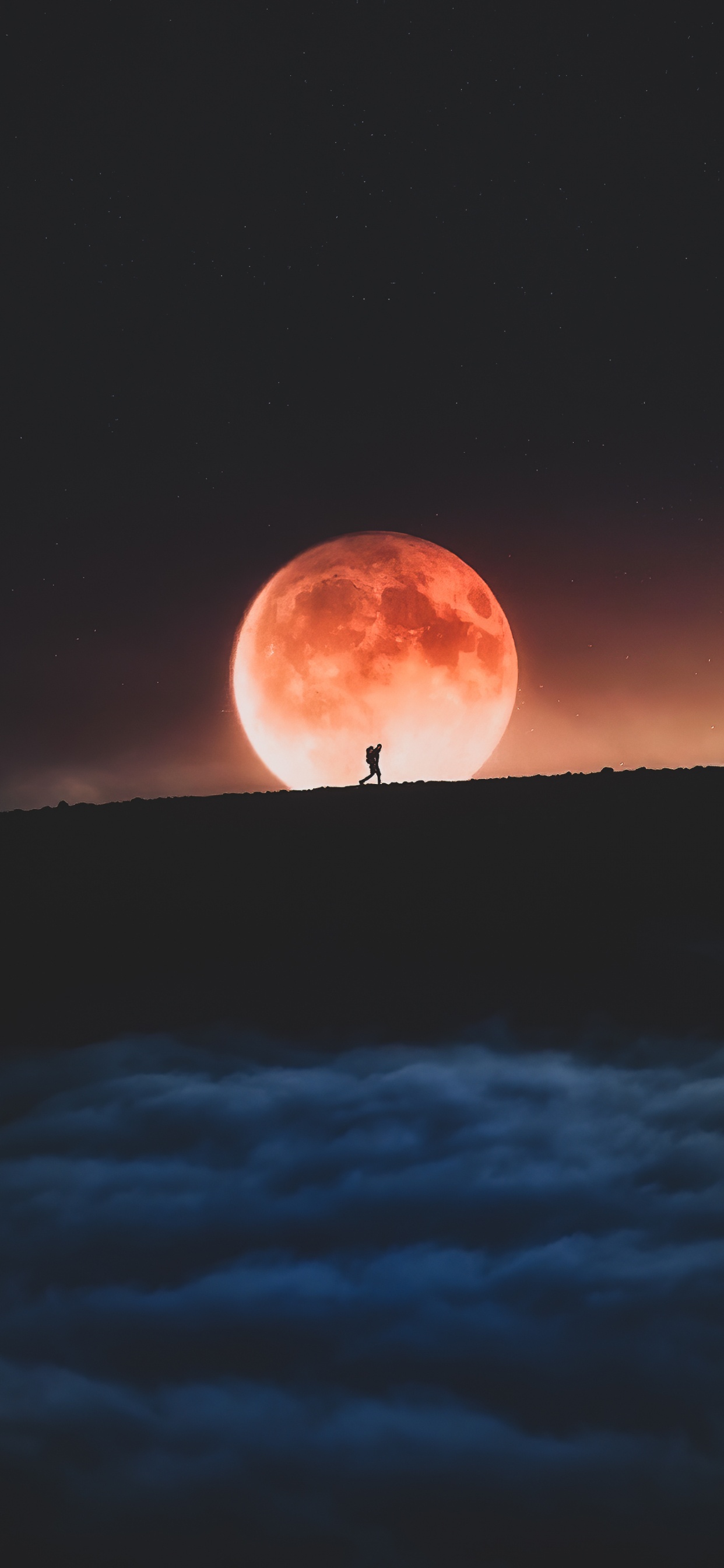 Atmosphäre, Mond, Astronomisches Objekt, Vollmond, Wasser. Wallpaper in 1242x2688 Resolution