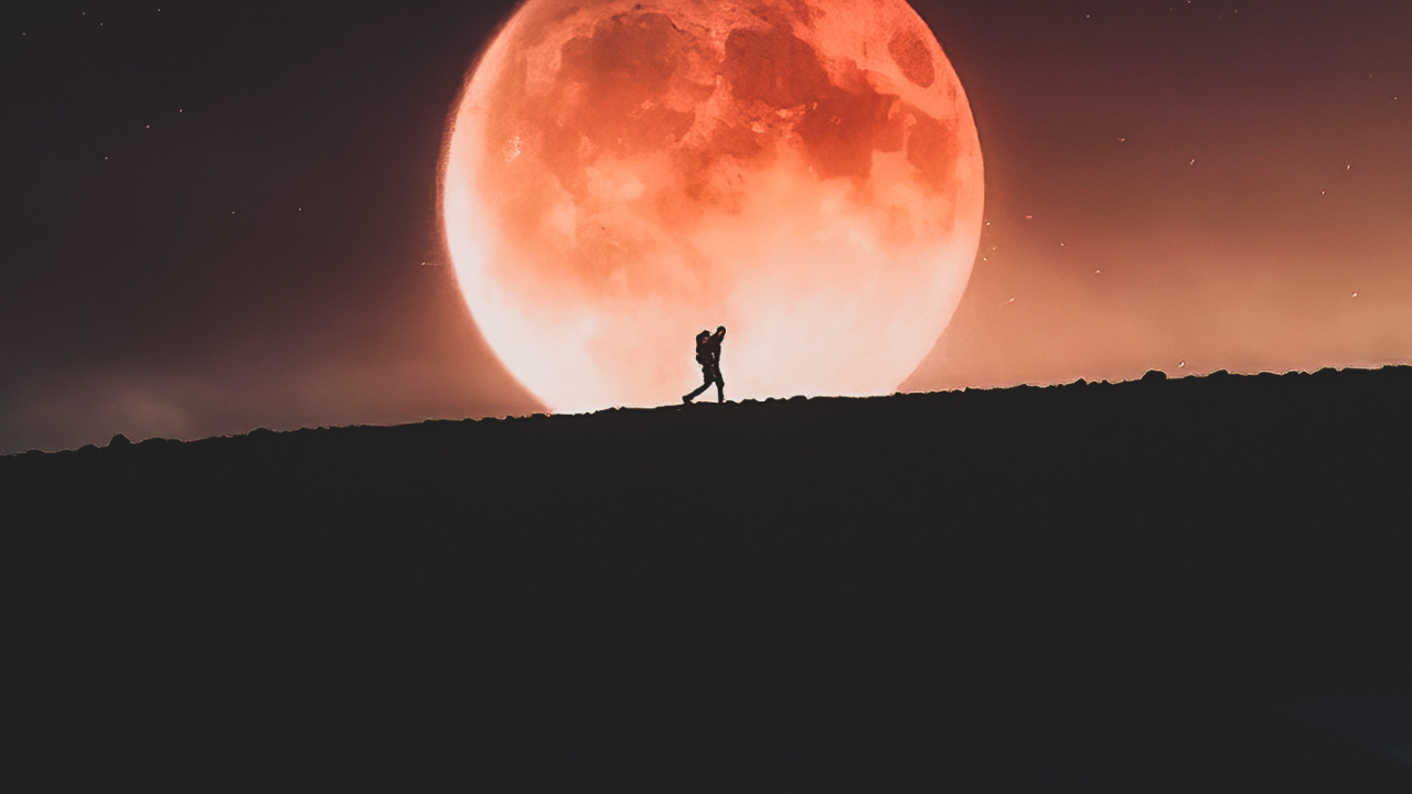 Atmosphère, Objet Astronomique, Pleine Lune, Eau, Paysage Naturel. Wallpaper in 1280x720 Resolution