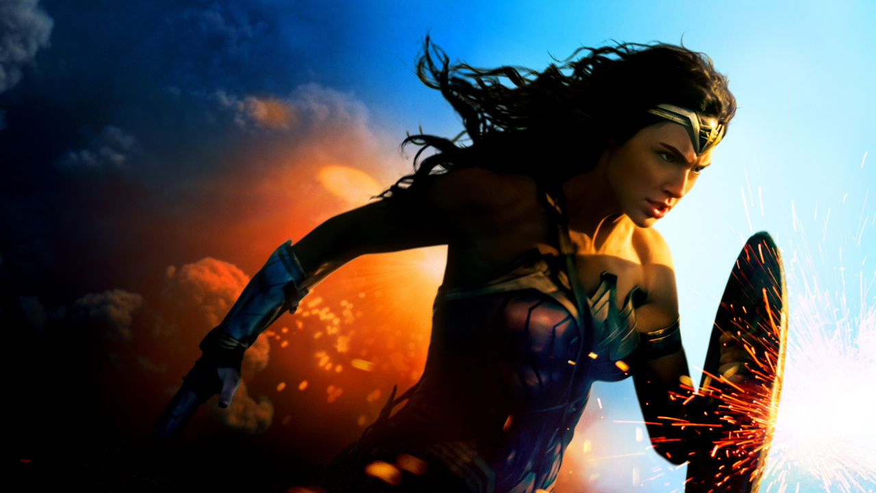 Woman in Black and White Dress Holding Black Rifle. Wallpaper in 1280x720 Resolution