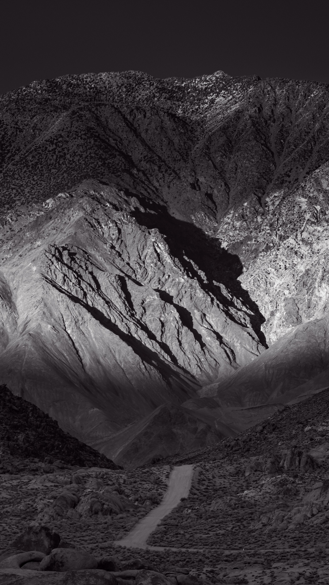 多山的地貌, 黑色的, 性质, 白色, 山脉 壁纸 1080x1920 允许