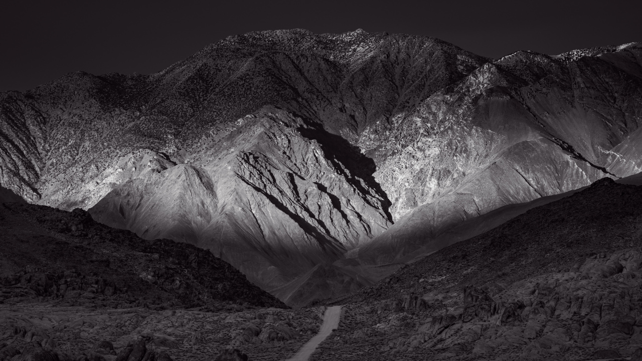 多山的地貌, 黑色的, 性质, 白色, 山脉 壁纸 1280x720 允许