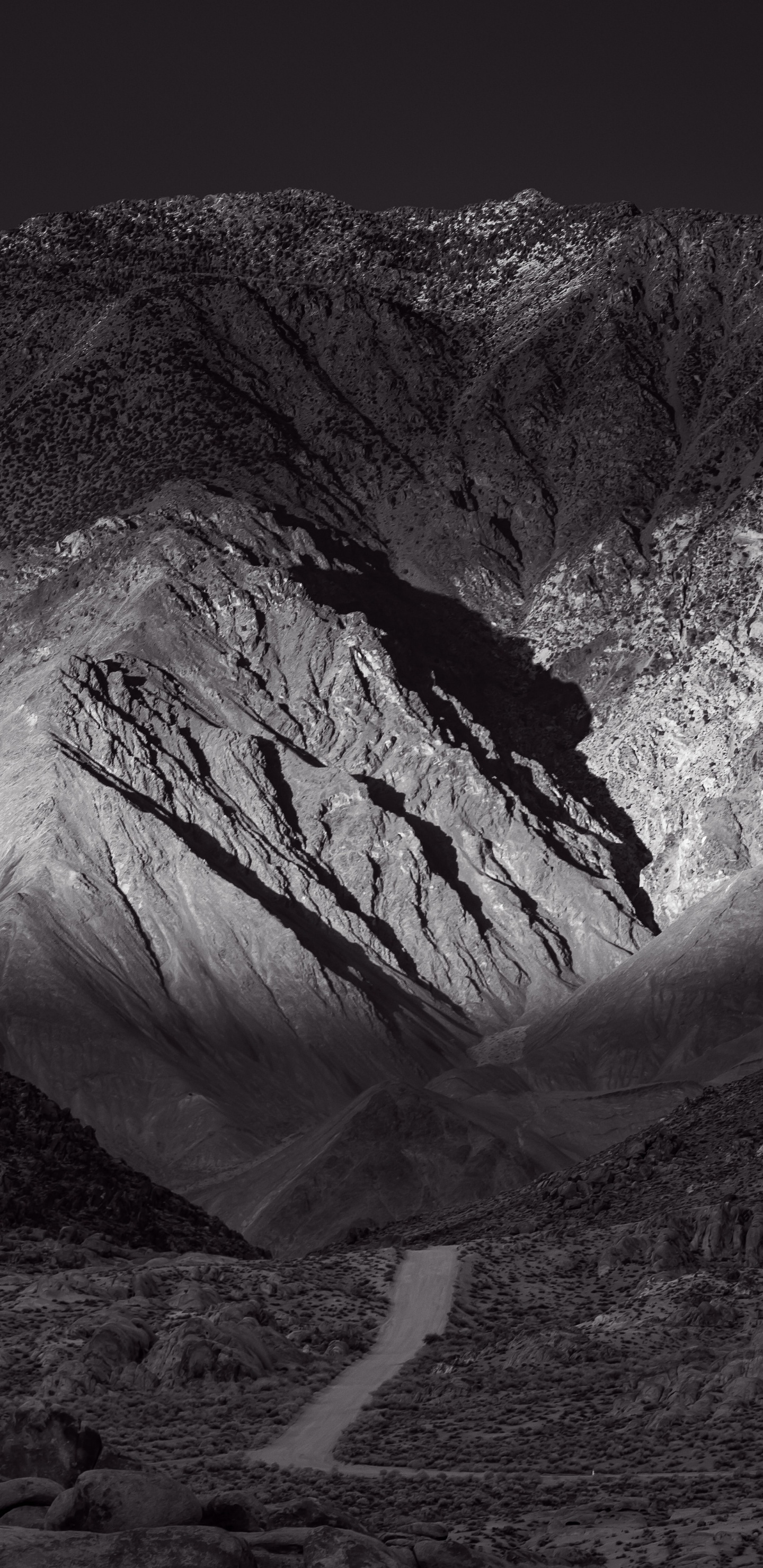 Mountainous Landforms, Black, Nature, White, Mountain. Wallpaper in 1440x2960 Resolution