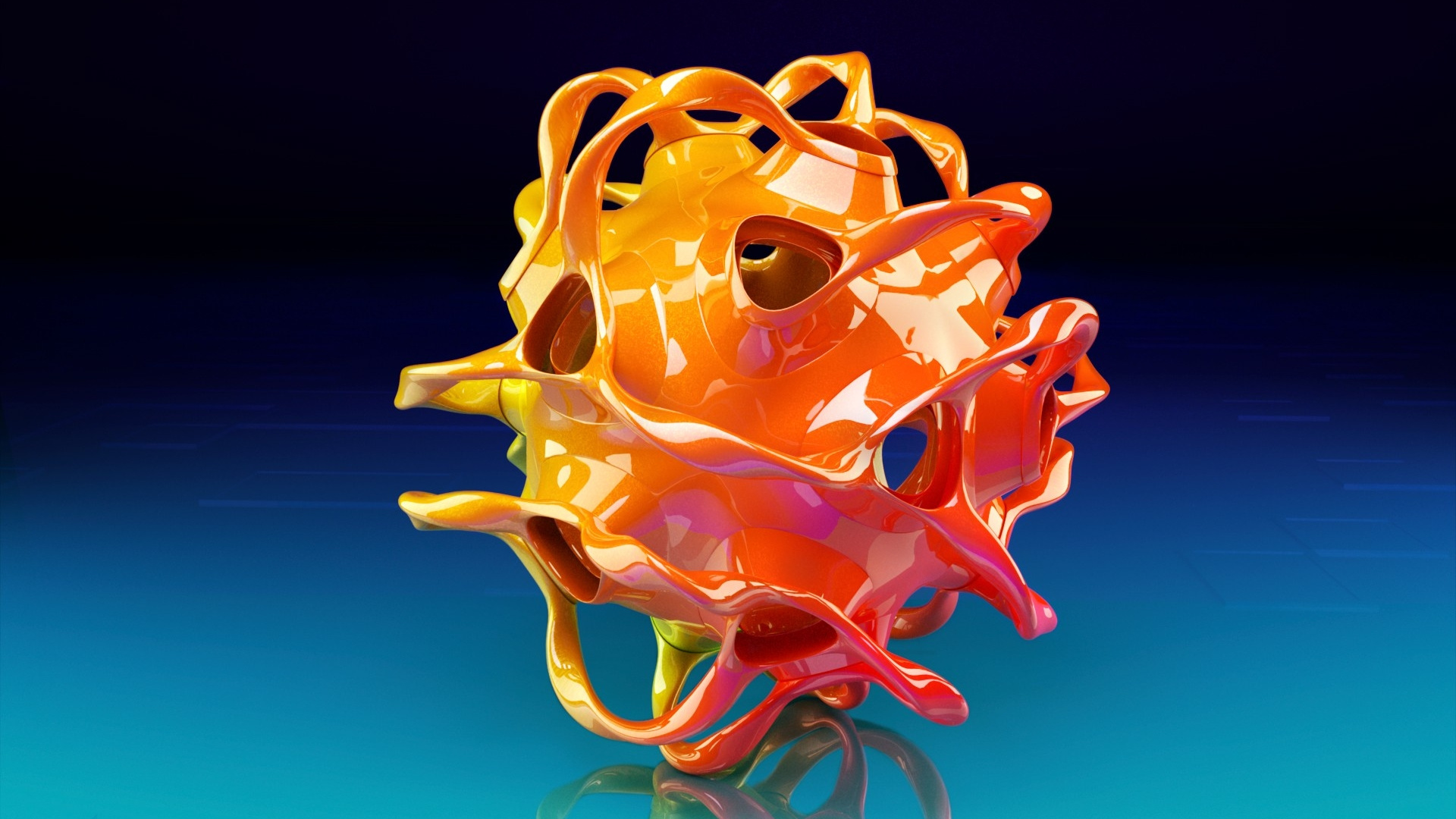 Illustration 3 d Jaune et Rouge. Wallpaper in 1920x1080 Resolution