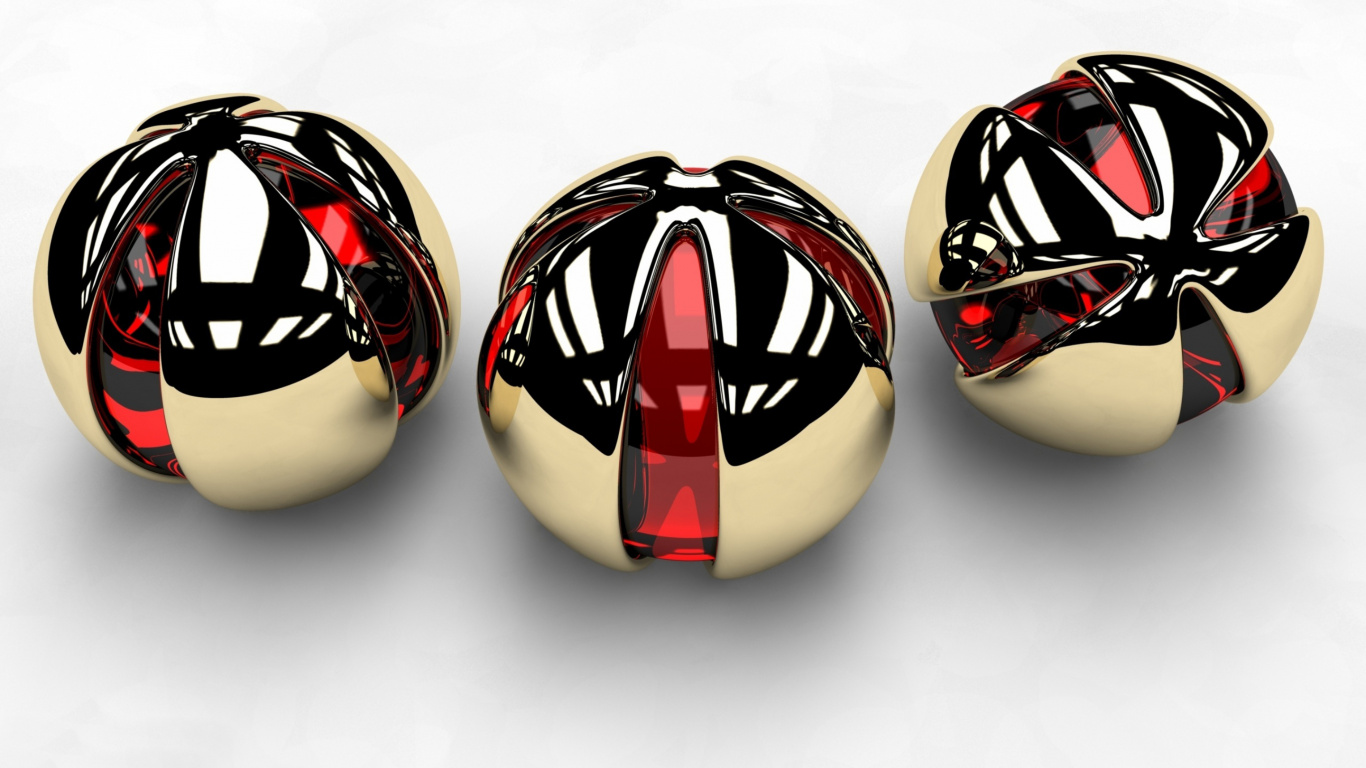 Digital Art, Christmas Ornament, Ball, Rim, Art. Wallpaper in 1366x768 Resolution