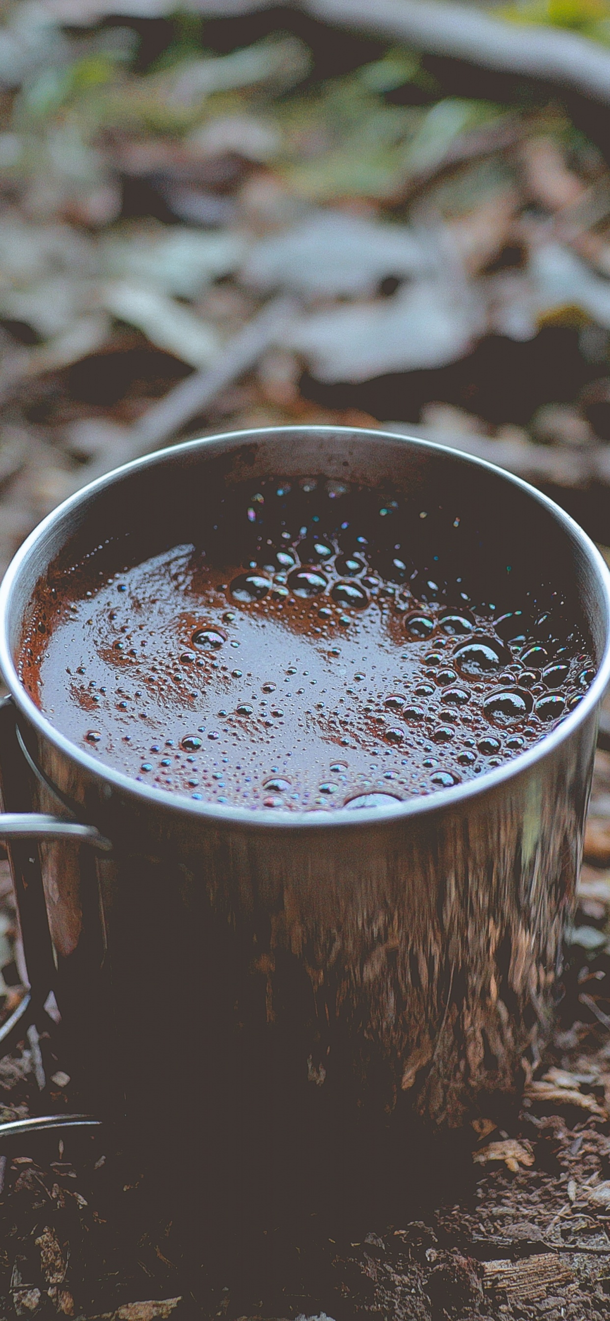 Brown Wooden Bucket With White Liquid. Wallpaper in 1242x2688 Resolution