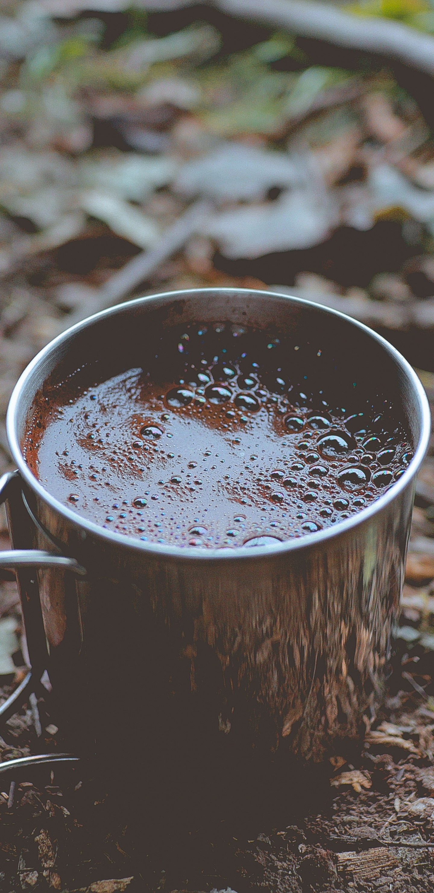 Brown Wooden Bucket With White Liquid. Wallpaper in 1440x2960 Resolution