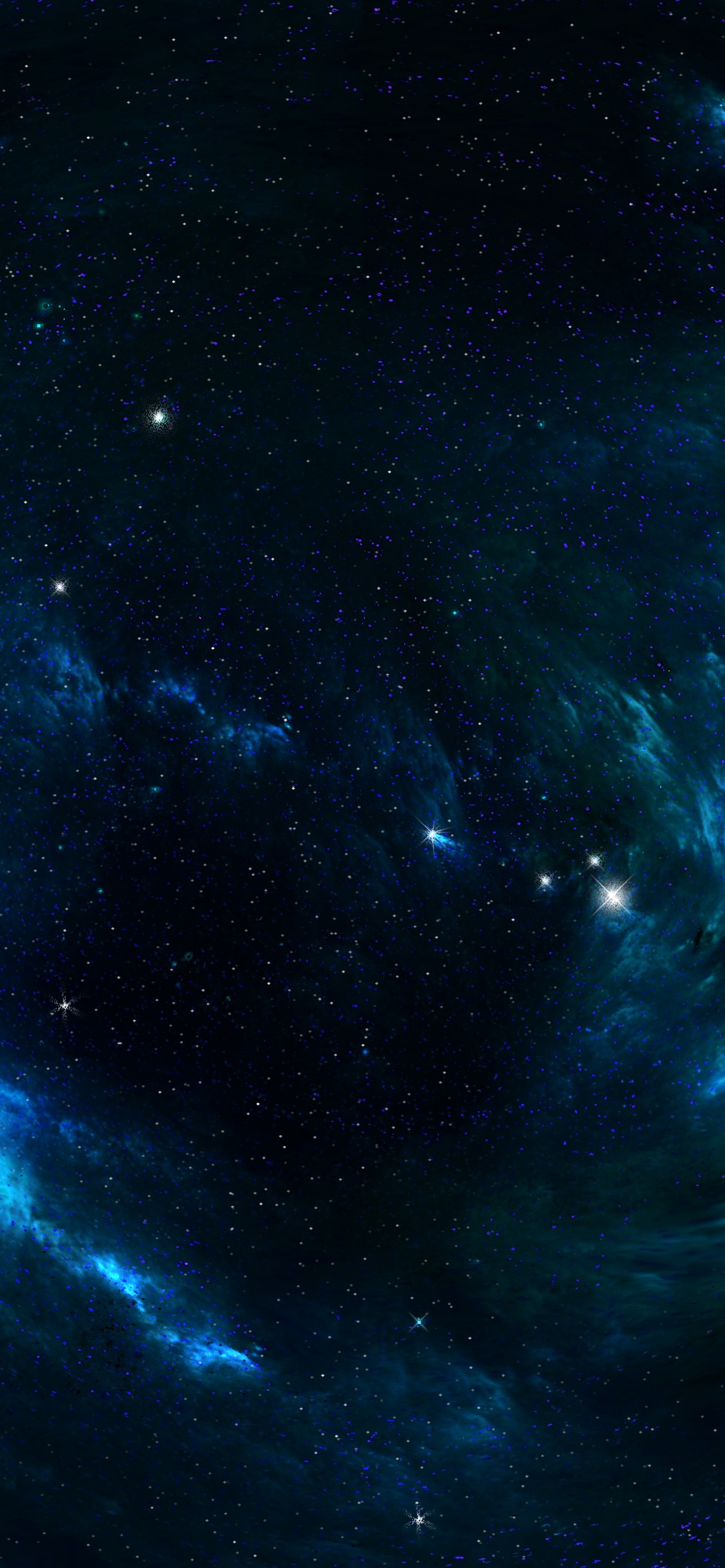 Illustration de la Galaxie Bleue et Blanche. Wallpaper in 1242x2688 Resolution