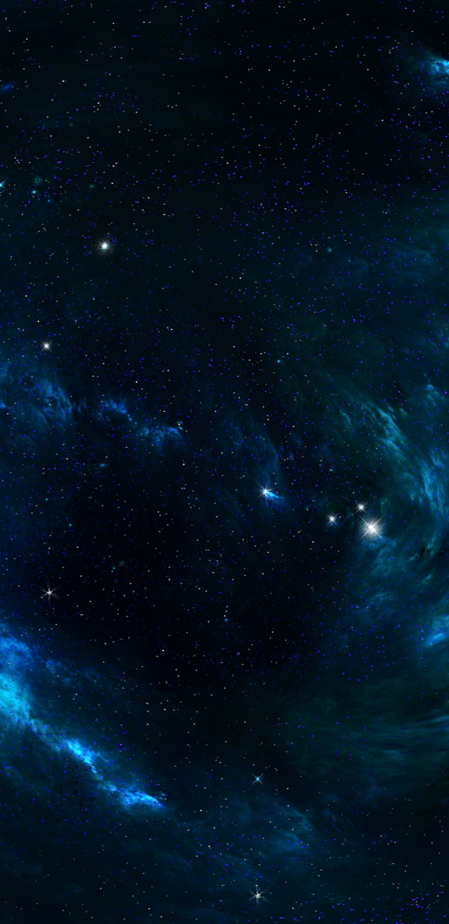 Illustration de la Galaxie Bleue et Blanche. Wallpaper in 1440x2960 Resolution