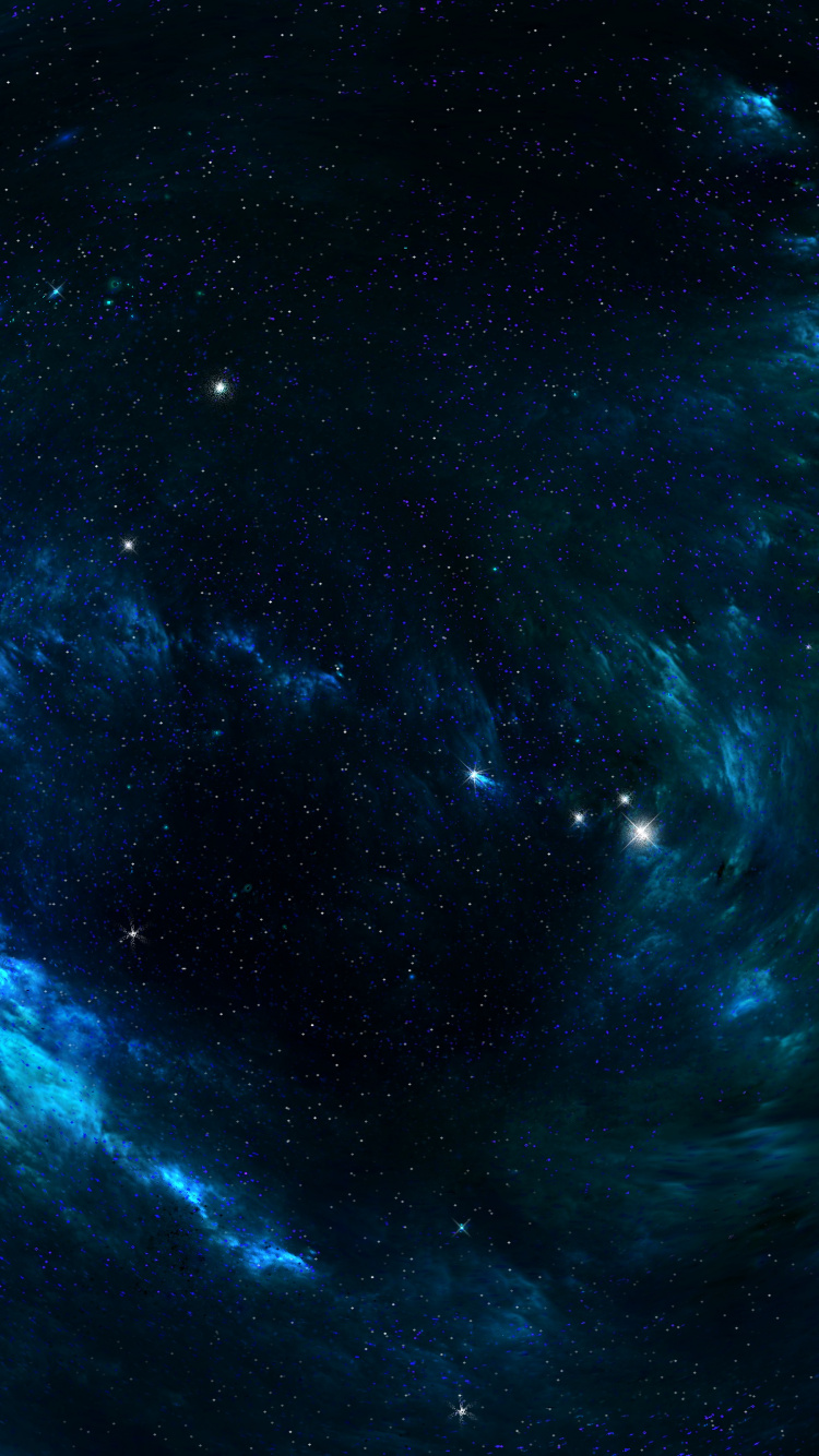 Illustration de la Galaxie Bleue et Blanche. Wallpaper in 750x1334 Resolution