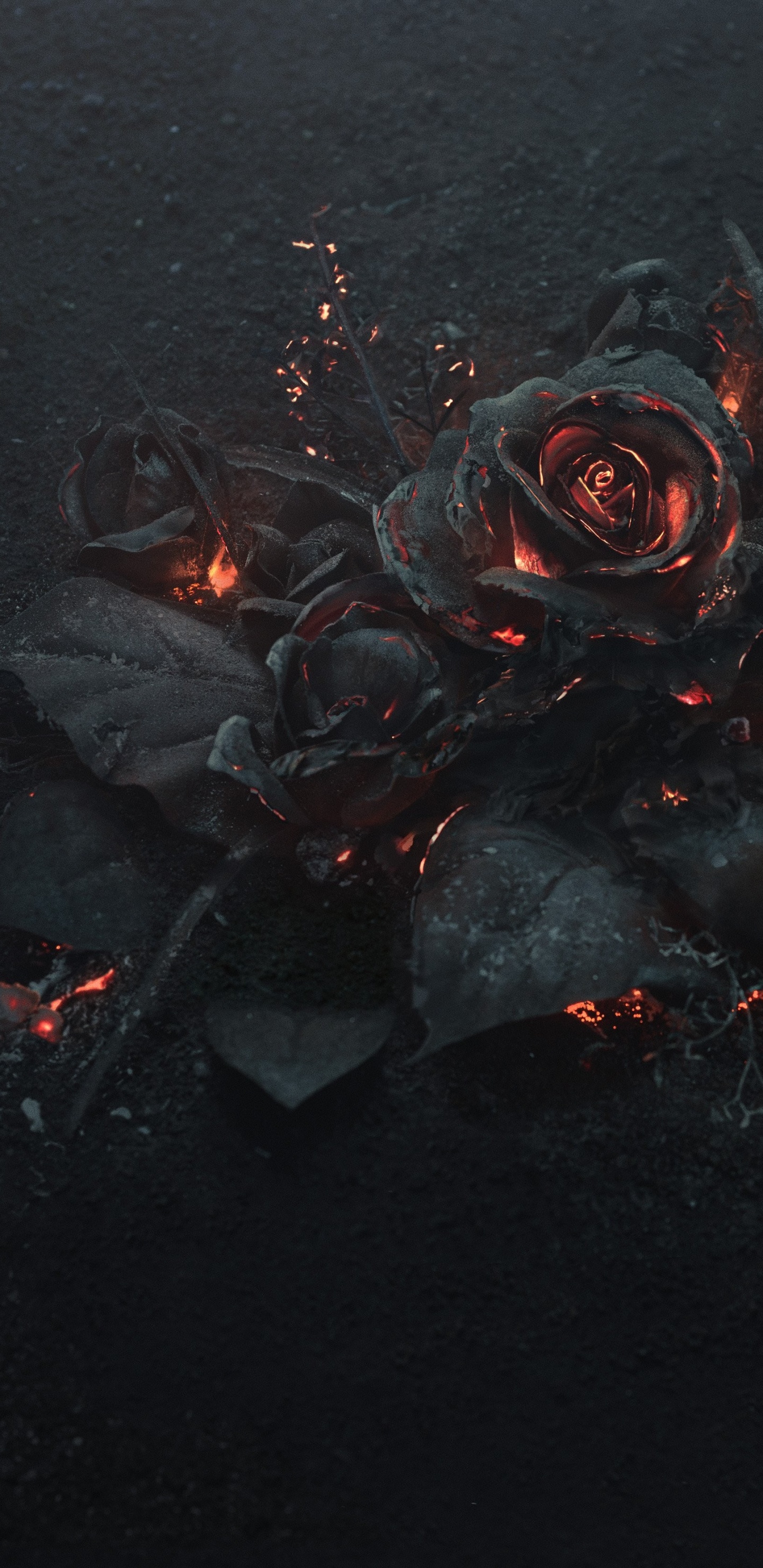 Peinture Abstraite Noire et Rouge. Wallpaper in 1440x2960 Resolution