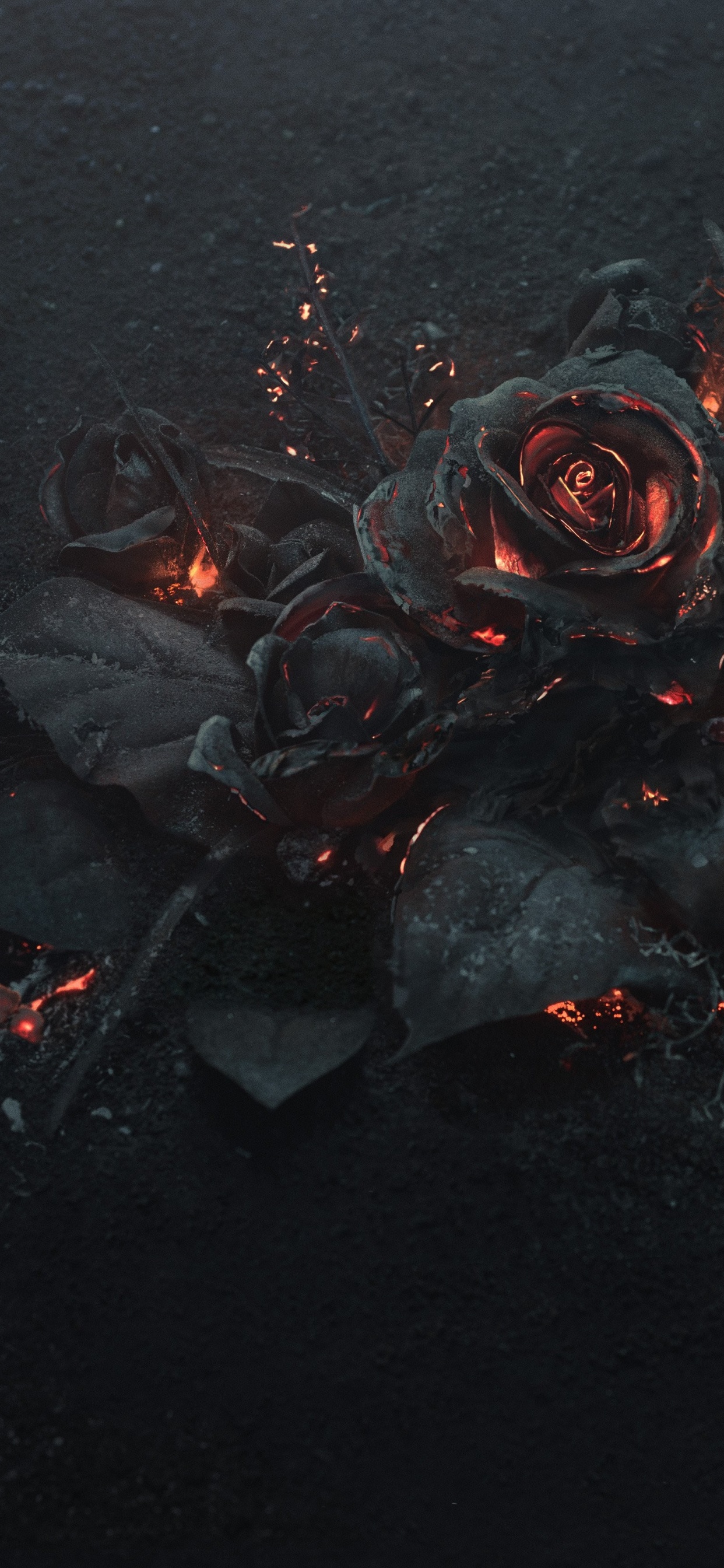 Schwarze Und Rote Abstrakte Malerei. Wallpaper in 1242x2688 Resolution