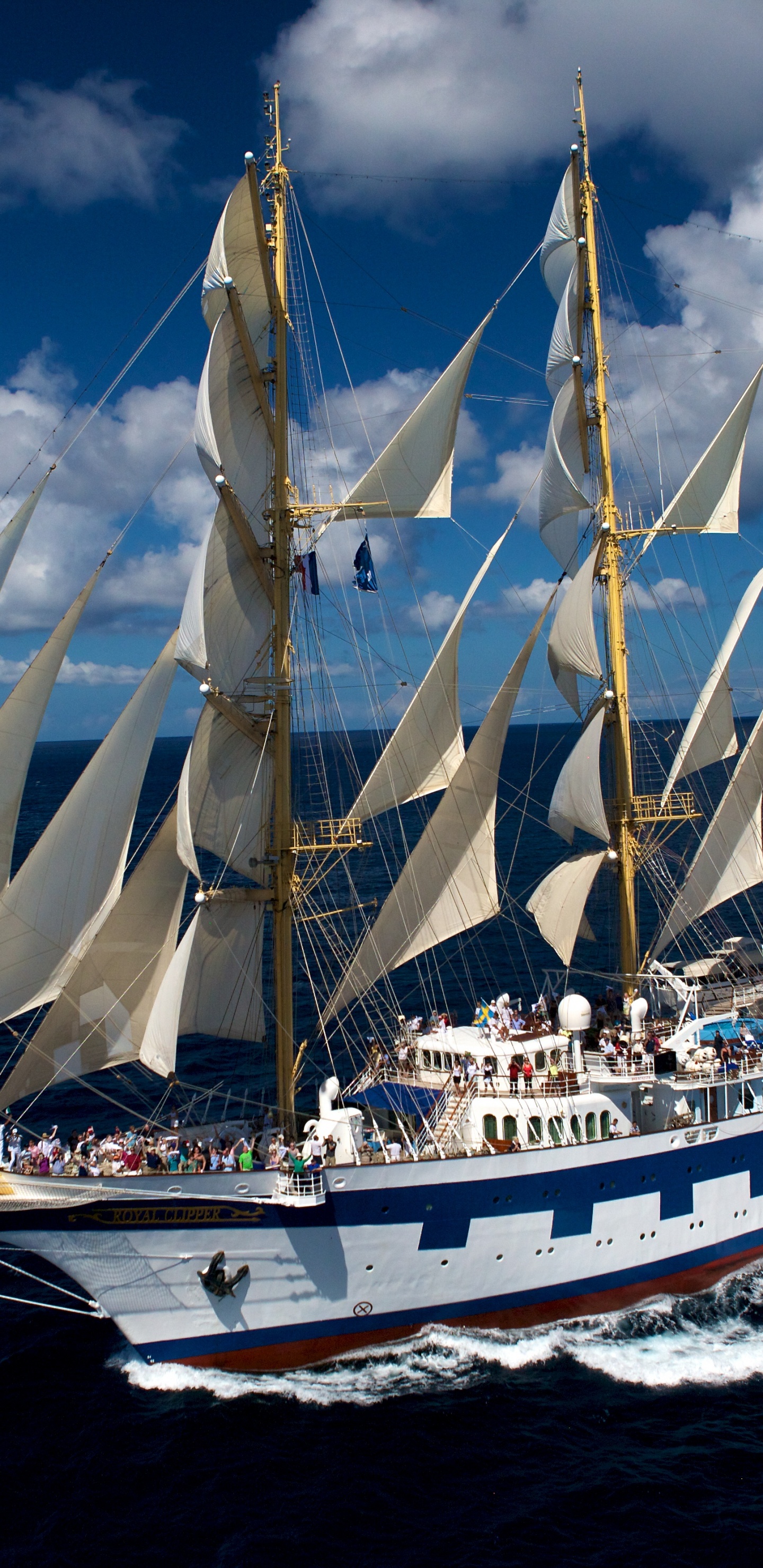 White Sail Boat on Sea Under Blue Sky During Daytime. Wallpaper in 1440x2960 Resolution