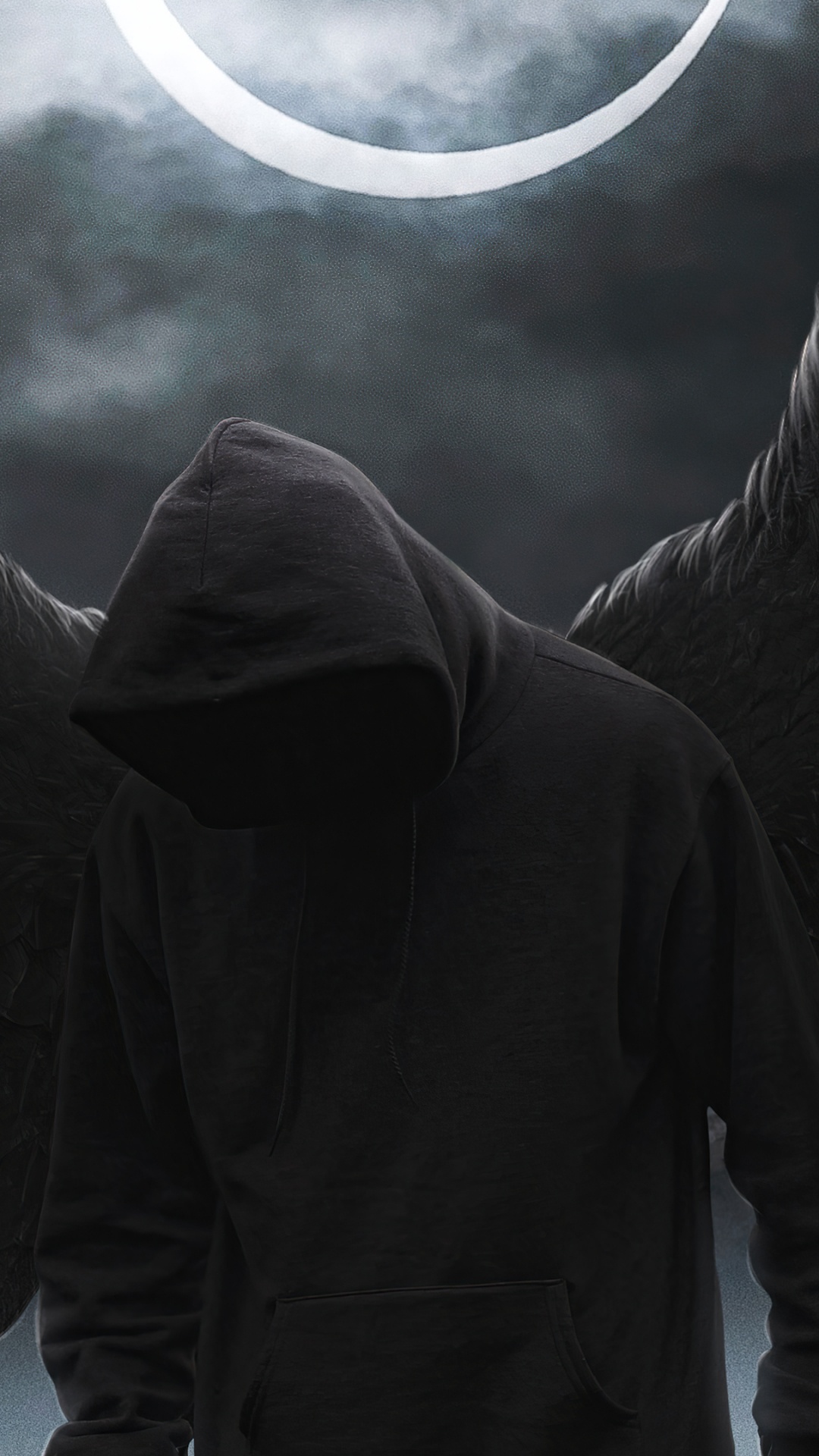 气氛, 白色, 性质, 黑色的, 月亮 壁纸 1080x1920 允许