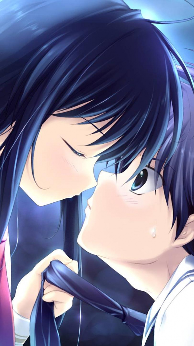 Personnage D'anime Masculin Aux Cheveux Bleus. Wallpaper in 750x1334 Resolution