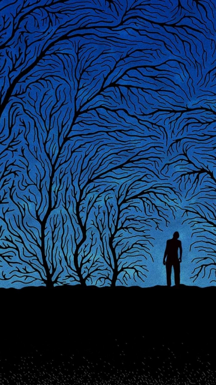 Pintura Abstracta Azul y Negra. Wallpaper in 720x1280 Resolution