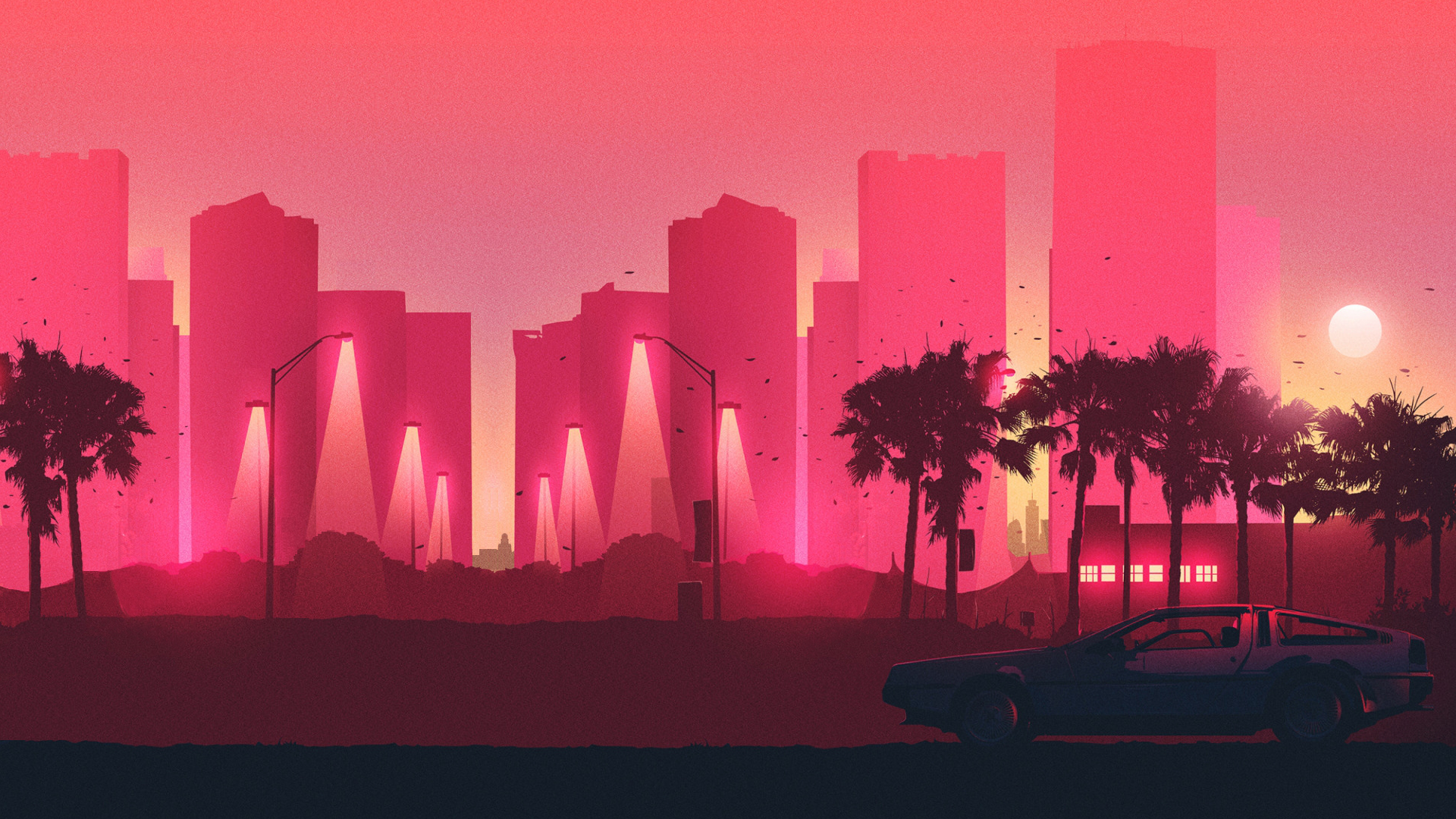 Synthwave, Atmosphere, World, Light, Street Light. Wallpaper in 1920x1080 Resolution