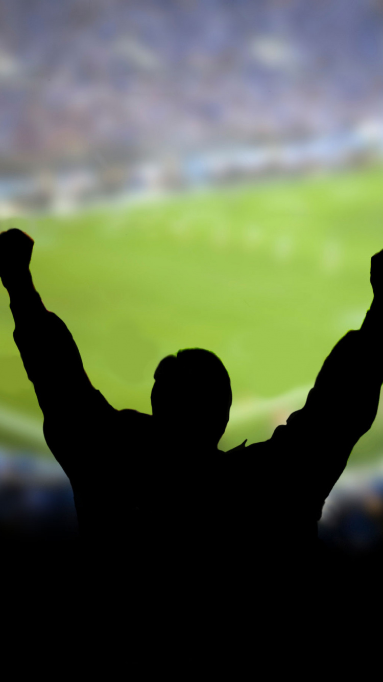 Silhouette of 2 Person Raising Hands. Wallpaper in 750x1334 Resolution