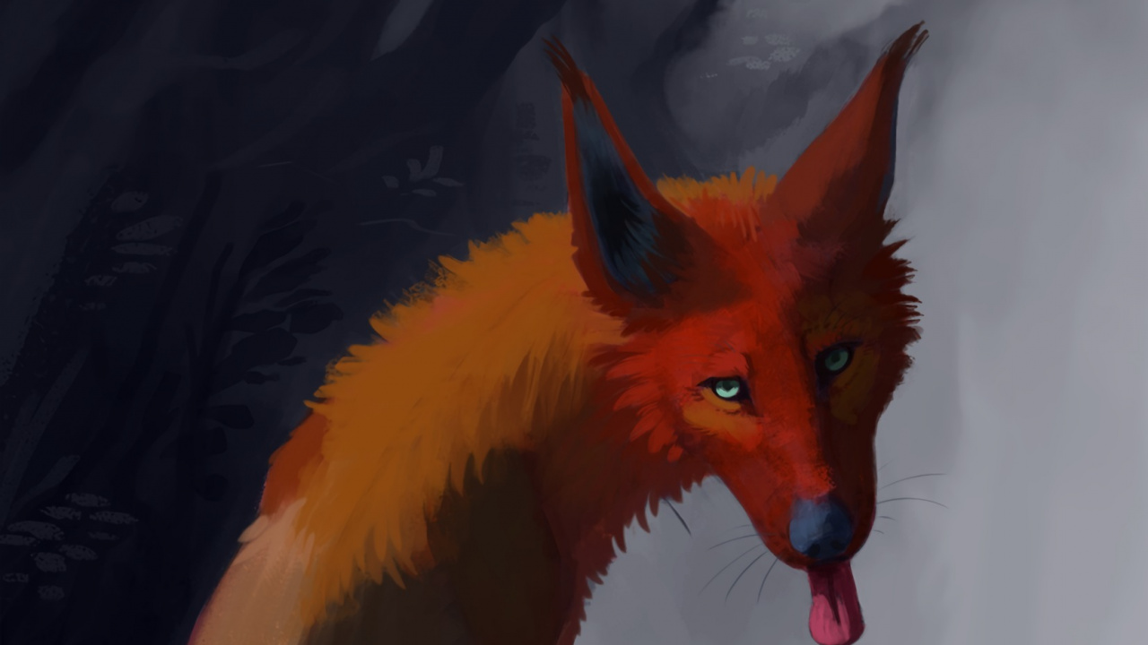 Brown and Black Fox Painting. Wallpaper in 1280x720 Resolution