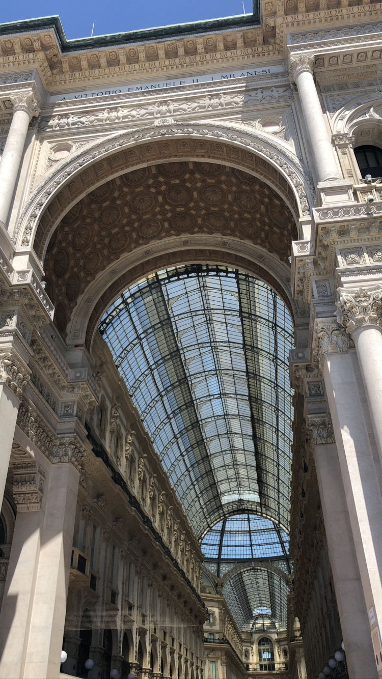 Galleria Vittorio Emanuele Ii, Classical Architecture, Architecture, Arch, Landmark. Wallpaper in 750x1334 Resolution