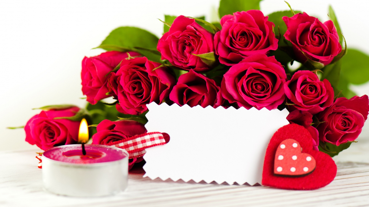 Red Roses on White Book Page. Wallpaper in 1280x720 Resolution