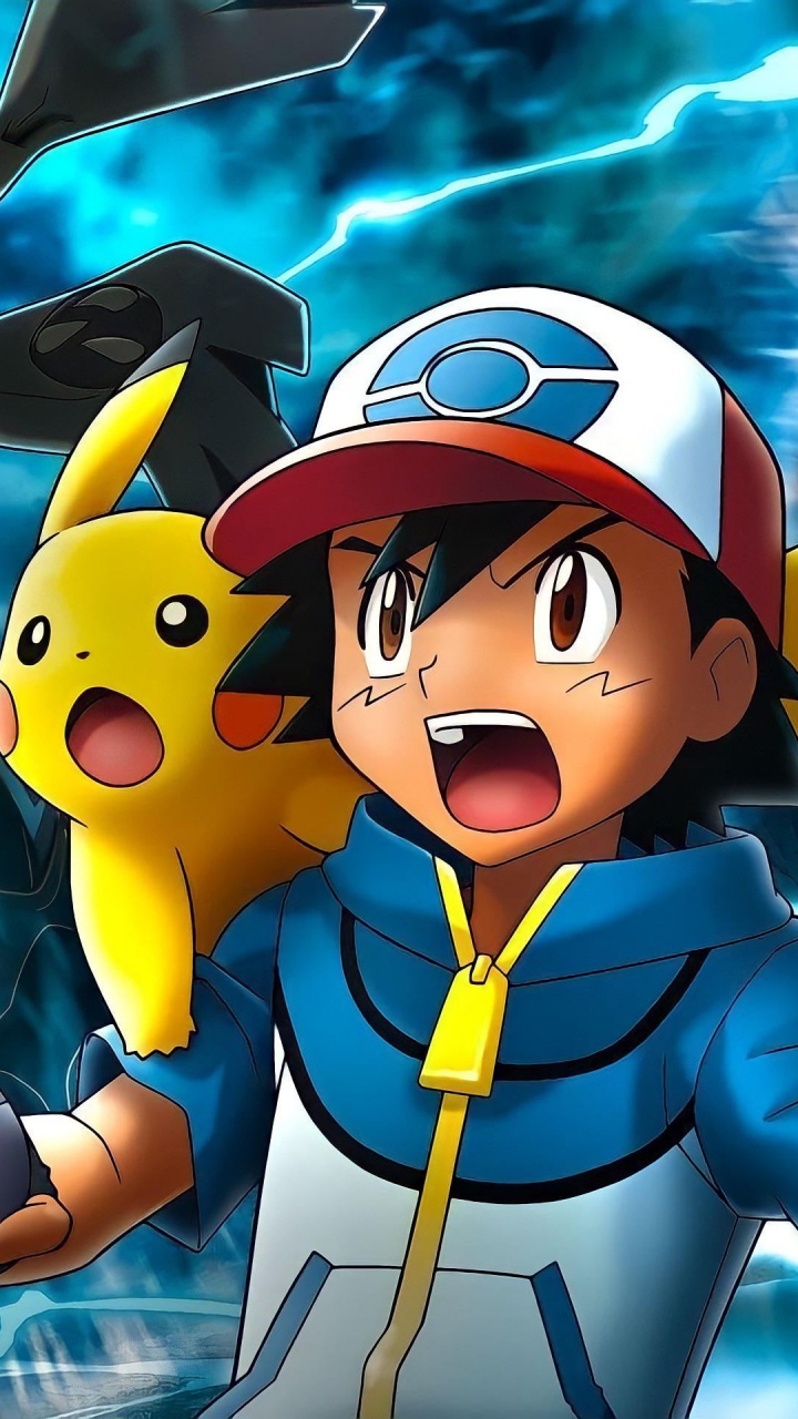 Ash Ketchum, Pokmon GEHEN, Asche Pikachu, Pikachu, Legendäres Pokmon. Wallpaper in 720x1280 Resolution