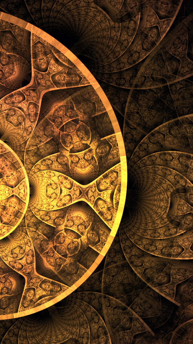 Décoration Murale Ronde Marron et Noir. Wallpaper in 750x1334 Resolution