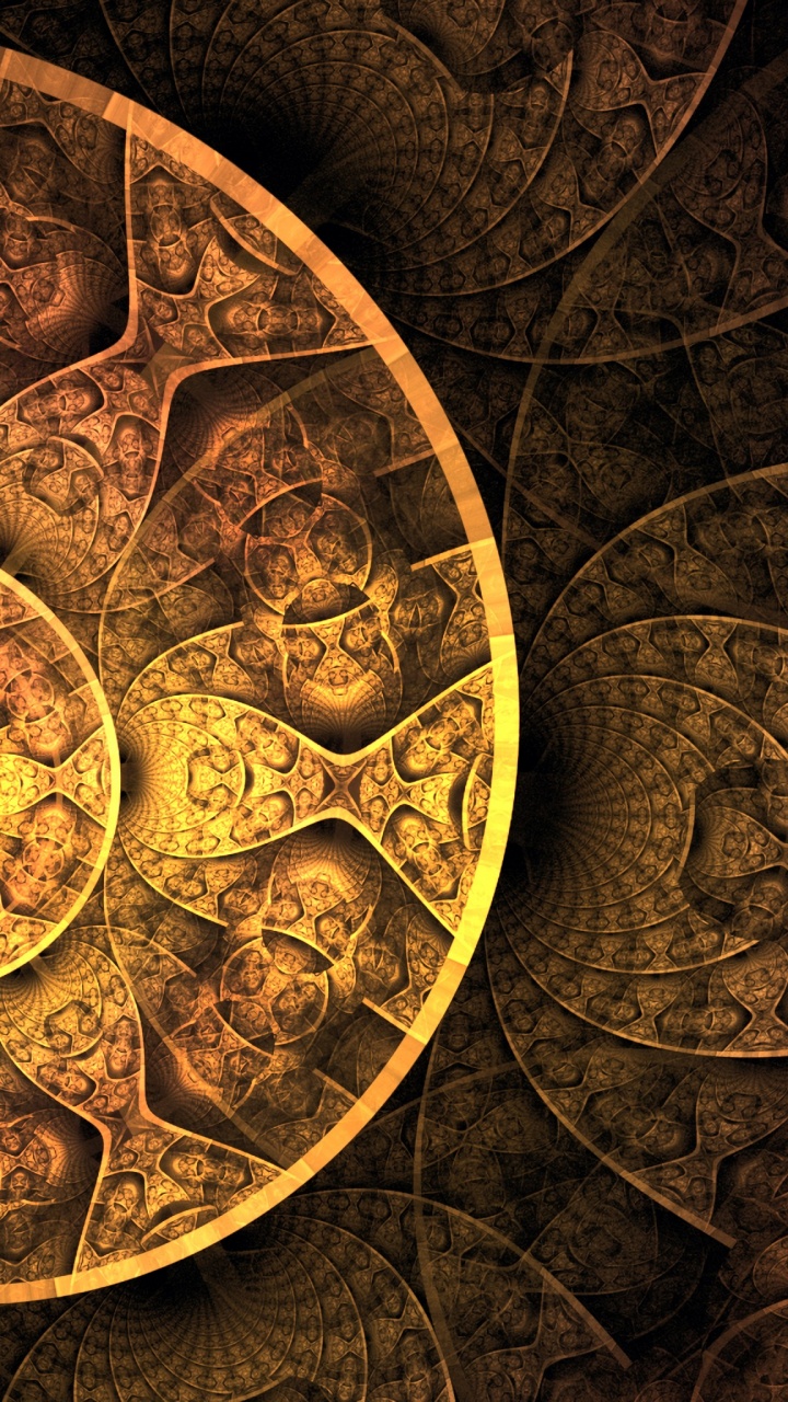 Decoración de Pared Redonda Marrón y Negra. Wallpaper in 720x1280 Resolution